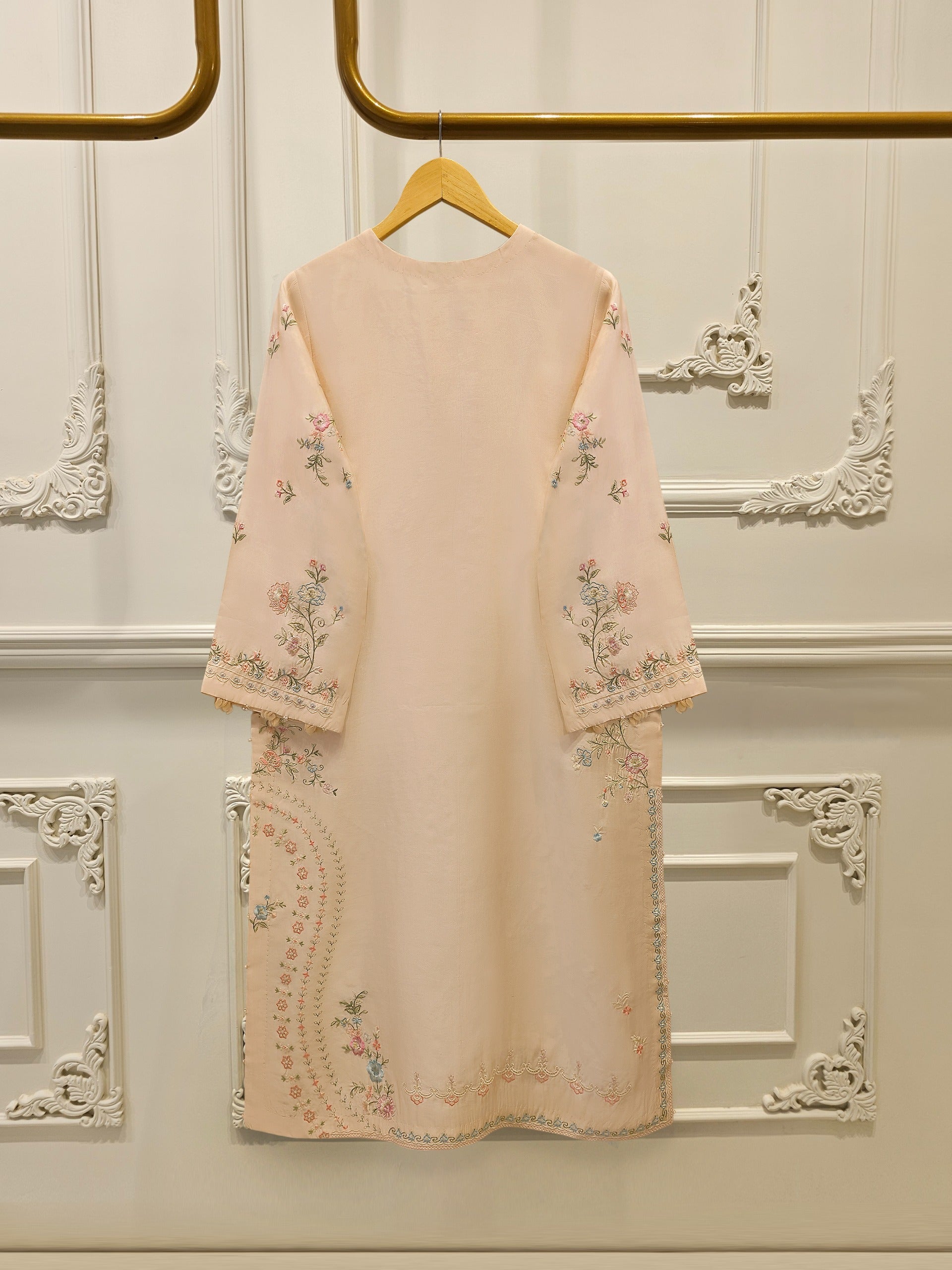 Pure Embroidered Sheesha Silk Shirt S114317