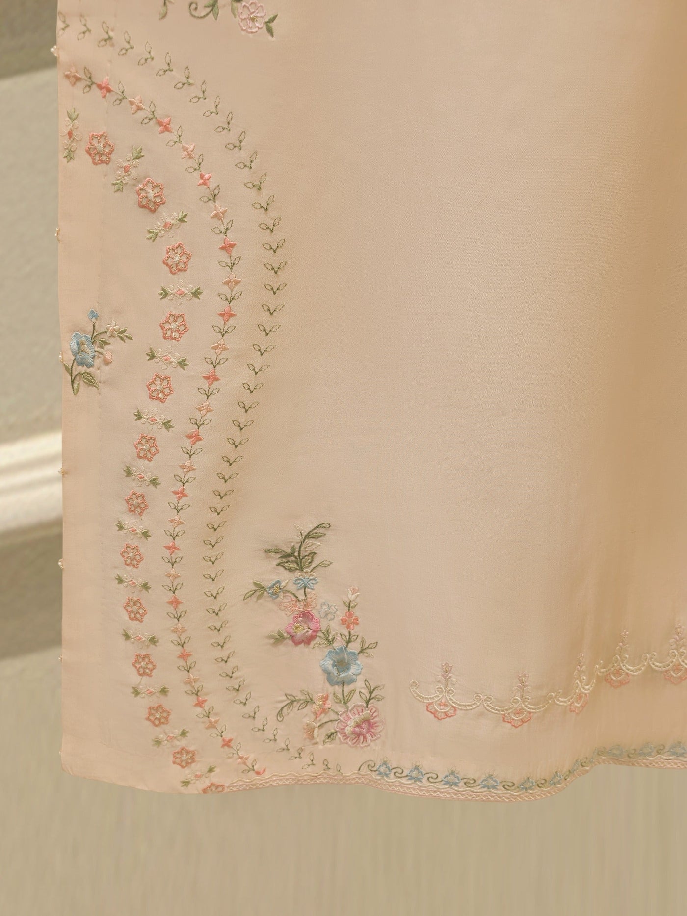 Pure Embroidered Sheesha Silk Shirt S114317