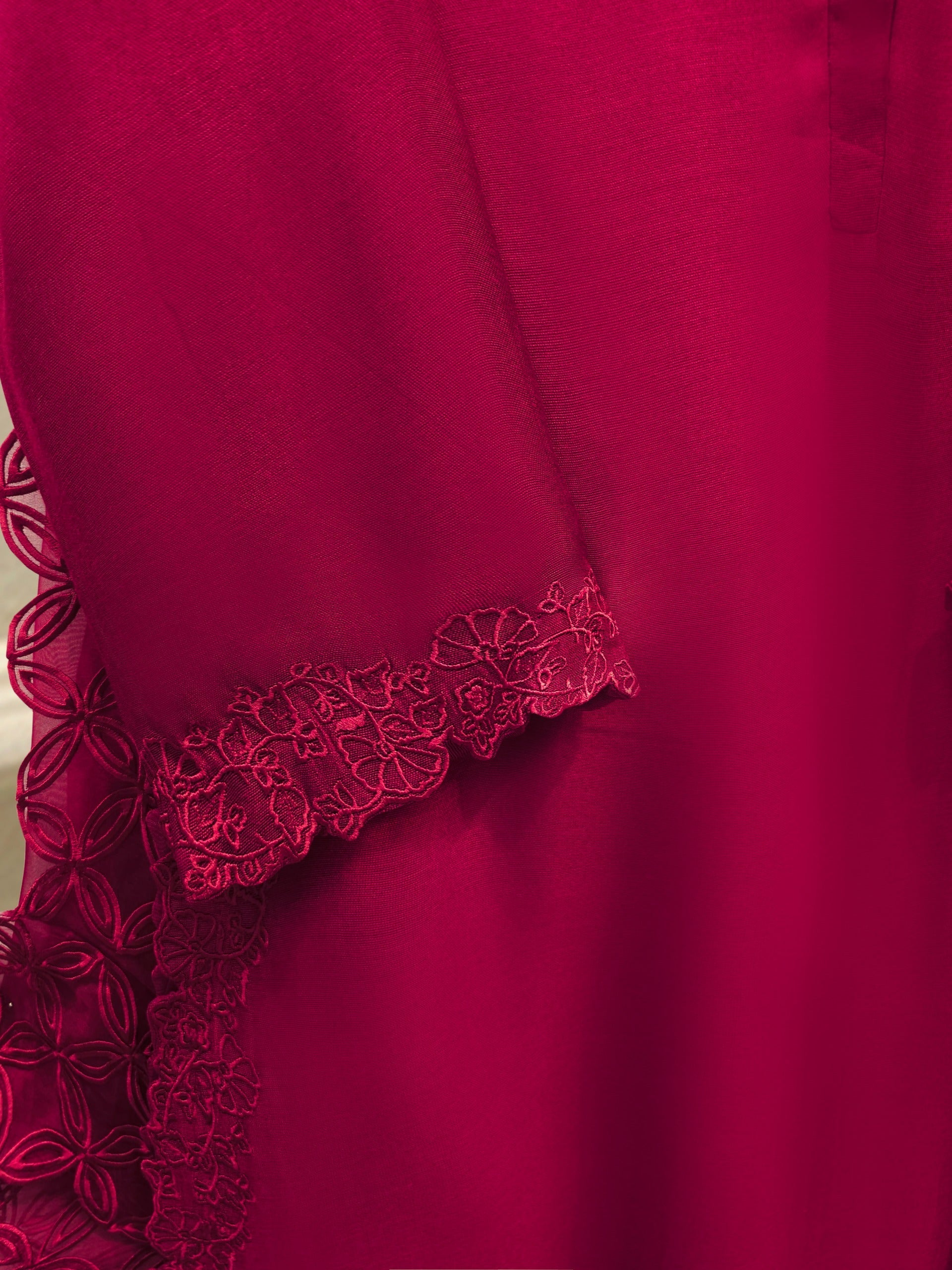3 Piece - Pure Embroidered Cotton Net Suit S114338