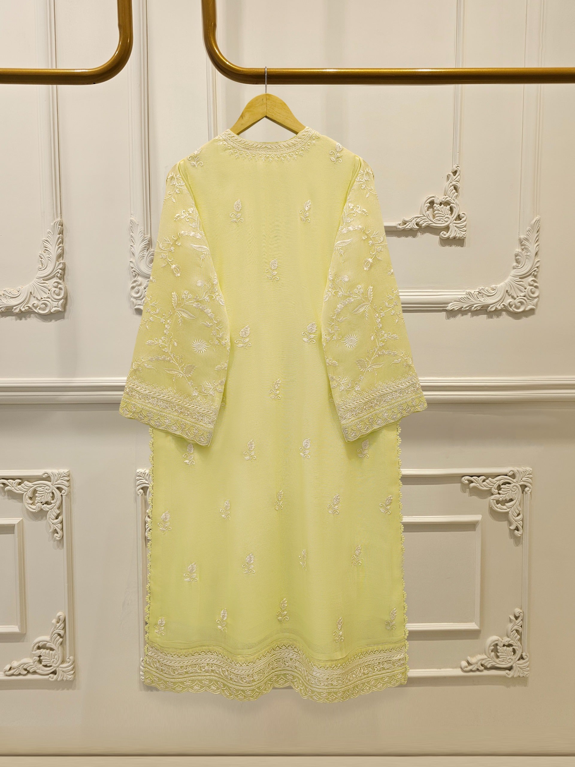 3 Piece - Pure Embroidered Cotton Net Suit S114361
