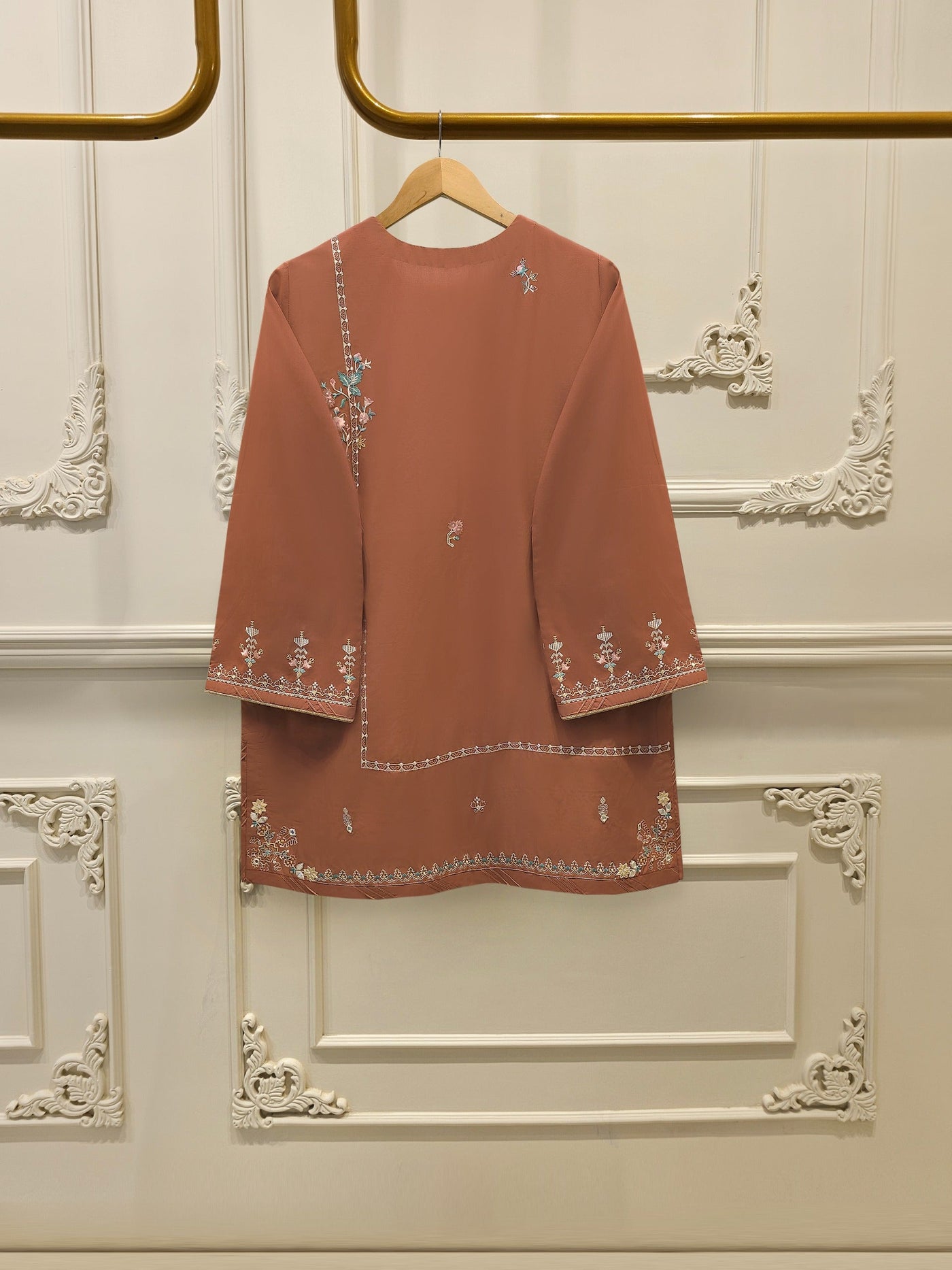 2 Piece - Embroidered Cambric Suit Ws00309