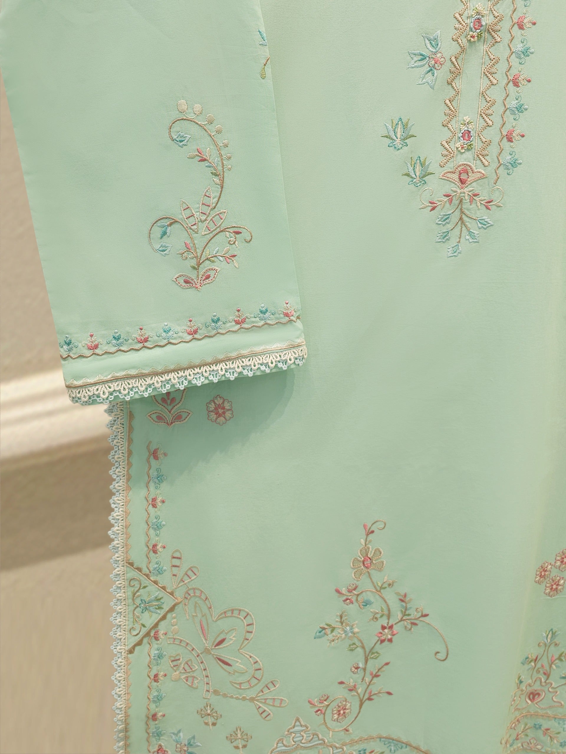 2 Piece - Embroidered Cambric Suit S114371