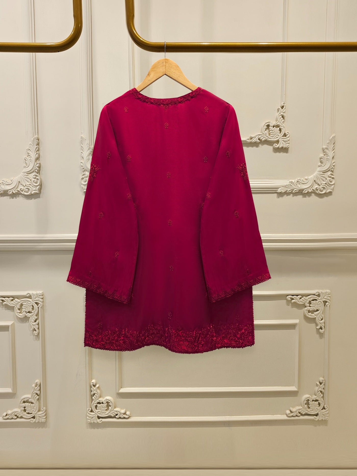 3 Piece - Pure Embroidered Korean Silk Suit S114377