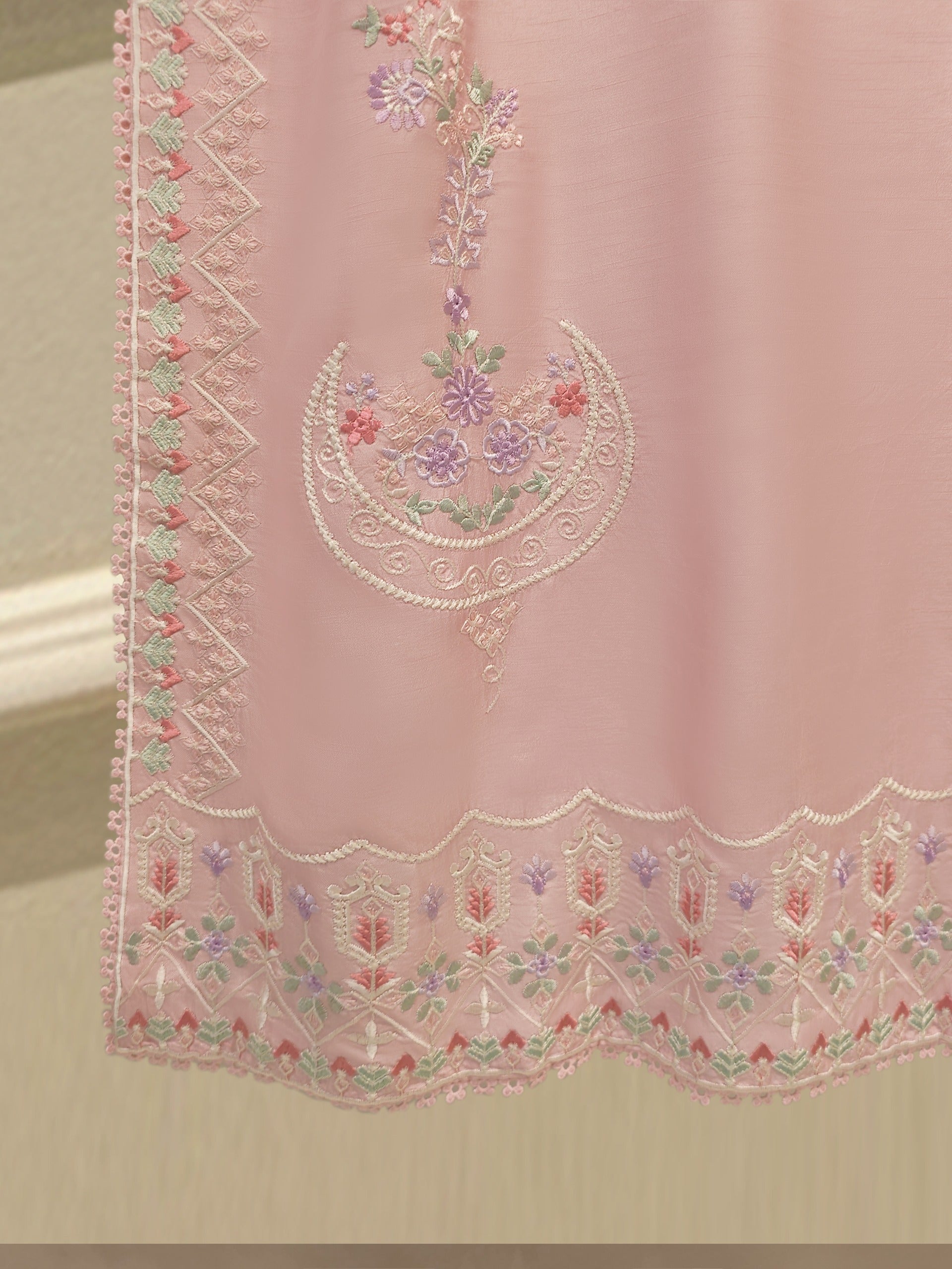 2 Piece - Pure Embroidered Korean Silk Suit S114402