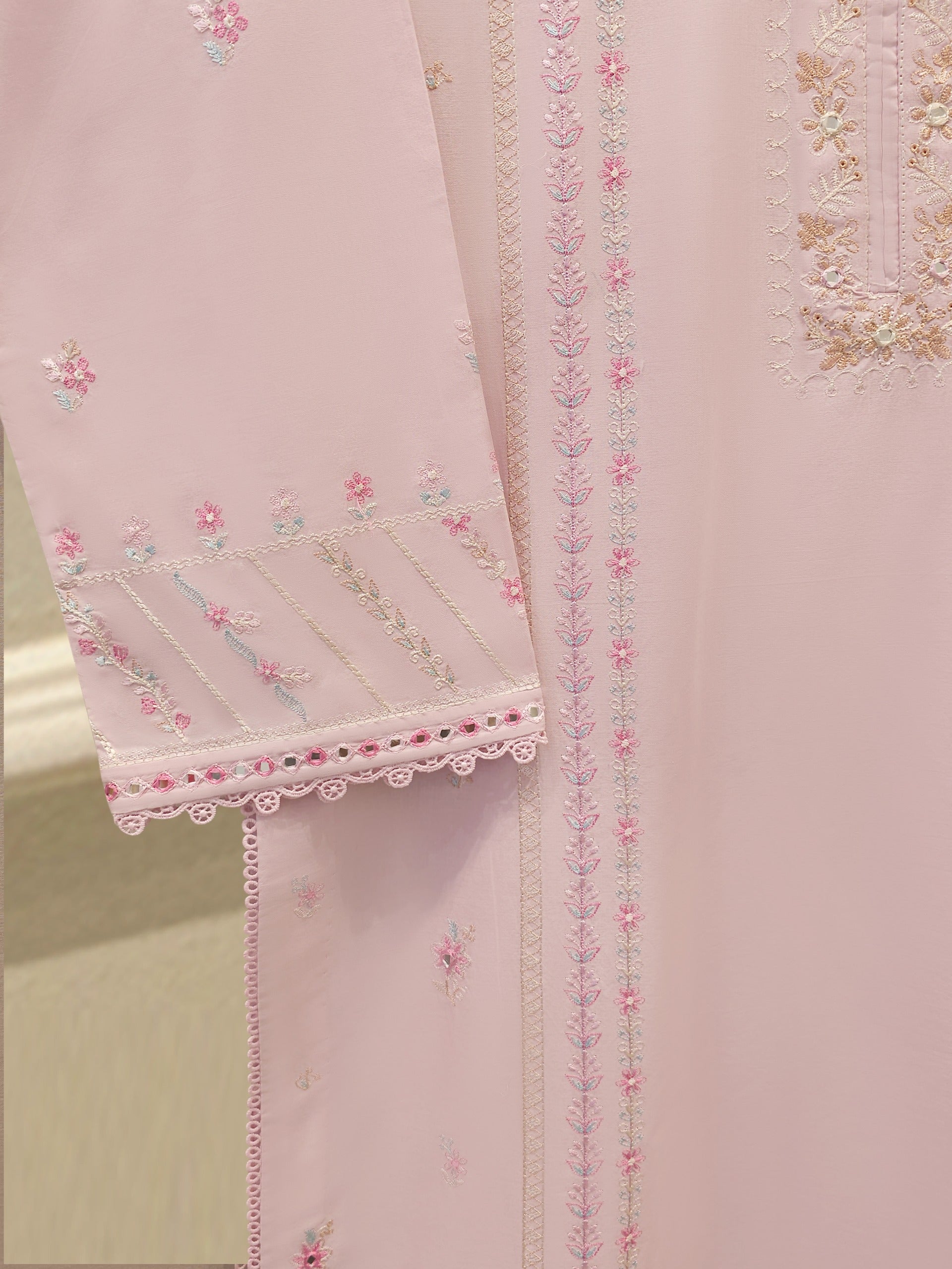 2 Piece - Embroidered Cambric Suit S114441