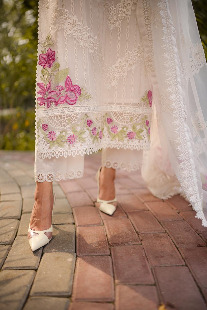 Aneelas Party Wear Emb Organza 3pc [OR-06] [Dispatch Time 2.5 Months]