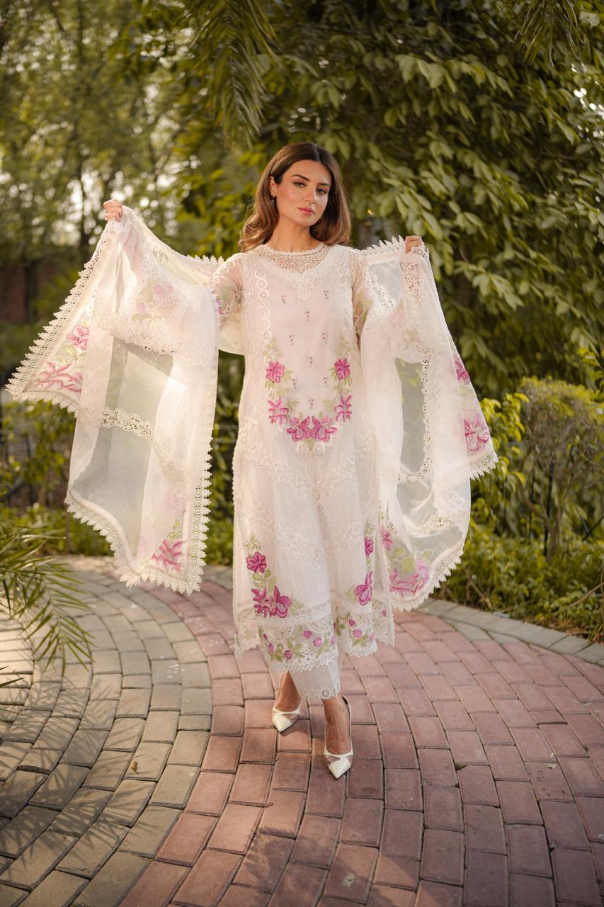 Aneelas Party Wear Emb Organza 3pc [OR-06] [Dispatch Time 2.5 Months]