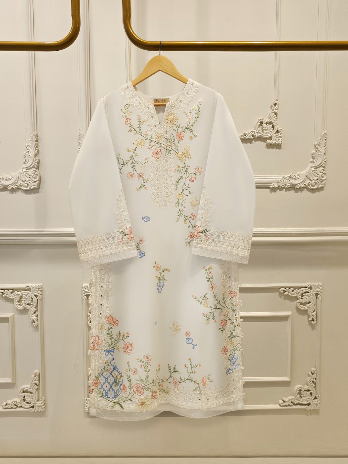 2 Piece - Embroidered Cambric Suit Ws00320