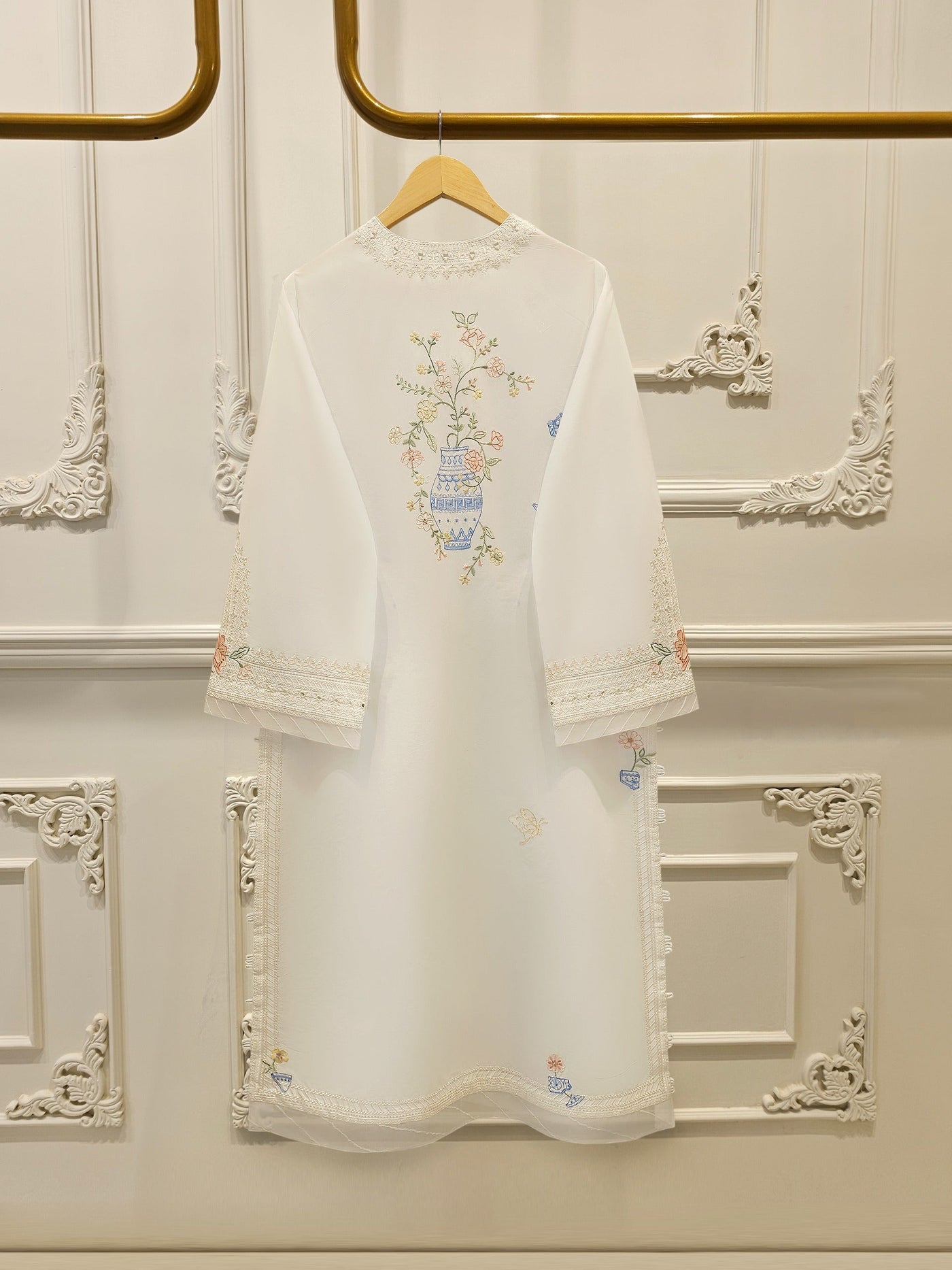 2 Piece - Embroidered Cambric Suit WS00320