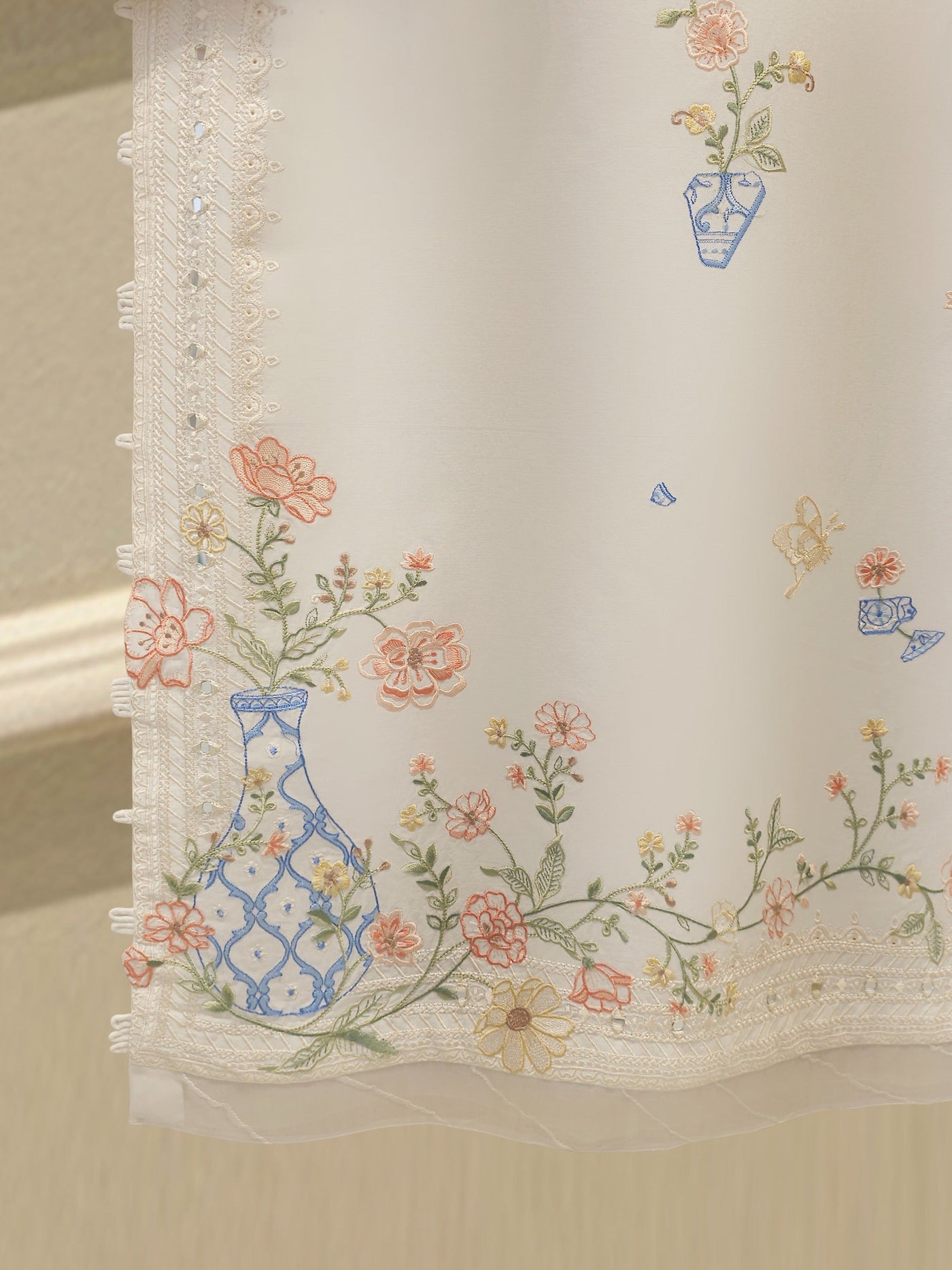 2 Piece - Embroidered Cambric Suit Ws00320