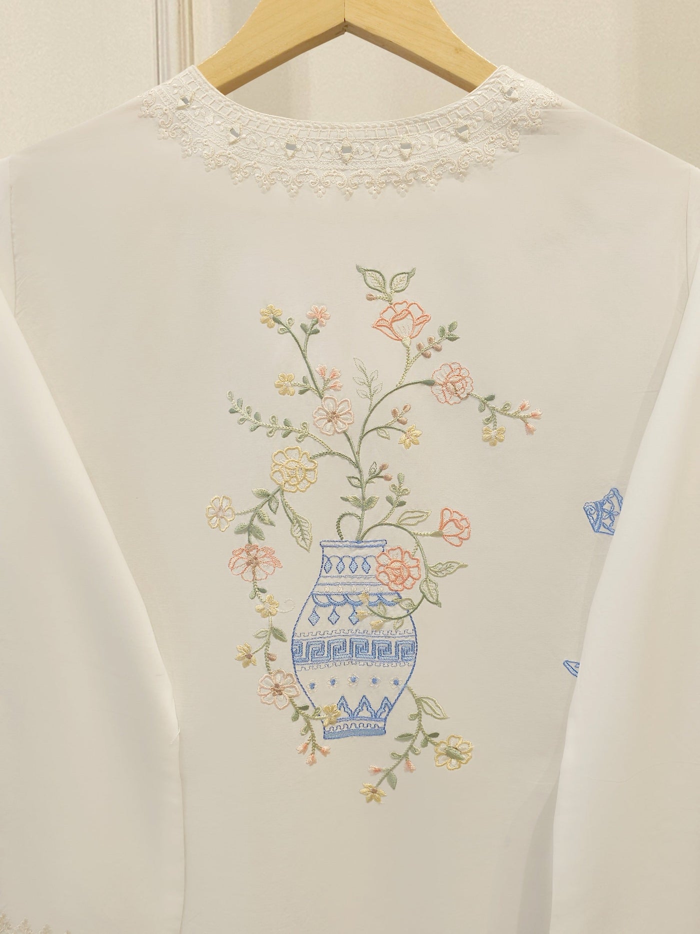2 Piece - Embroidered Cambric Suit Ws00320