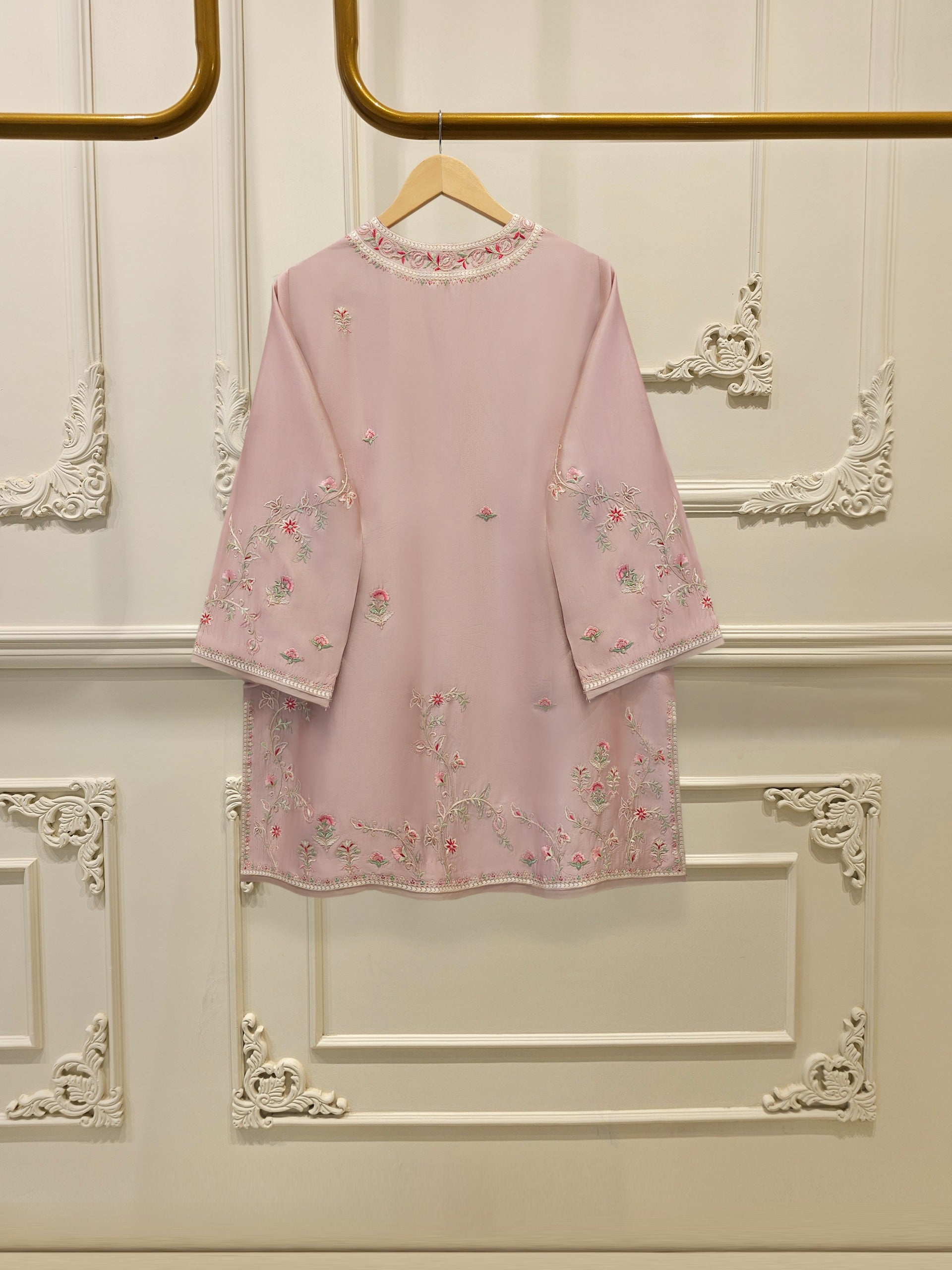 2 Piece- Pure Sheesha Silk Embroidered Suit S114472