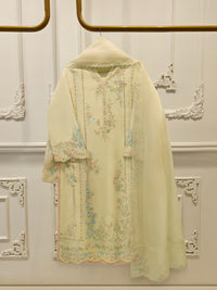 3 Piece - Pure Khaddi Silk Embroidered  Suit S114762