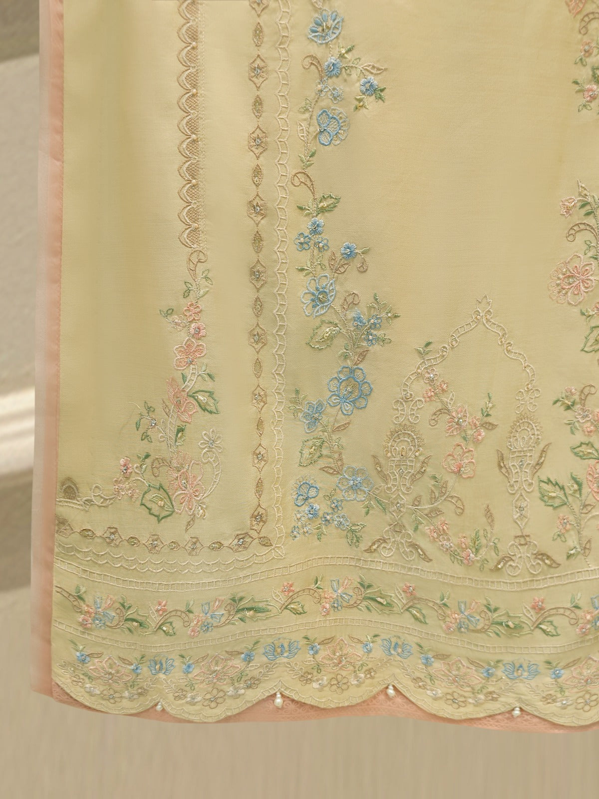 3 Piece - Pure Khaddi Silk Embroidered  Suit S114762