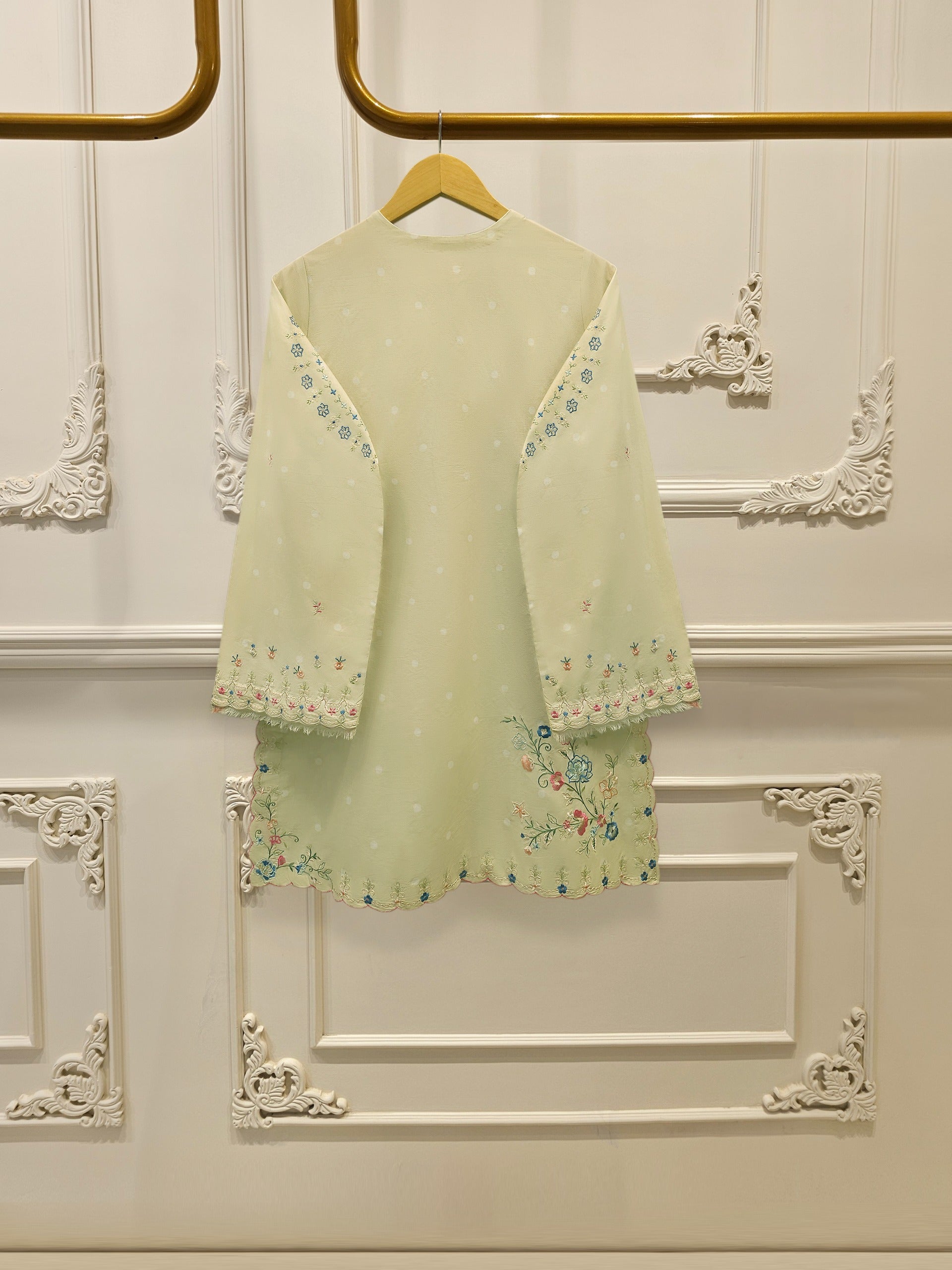 2 Piece - Embroidered Digital Printed Cambric Suit S114814