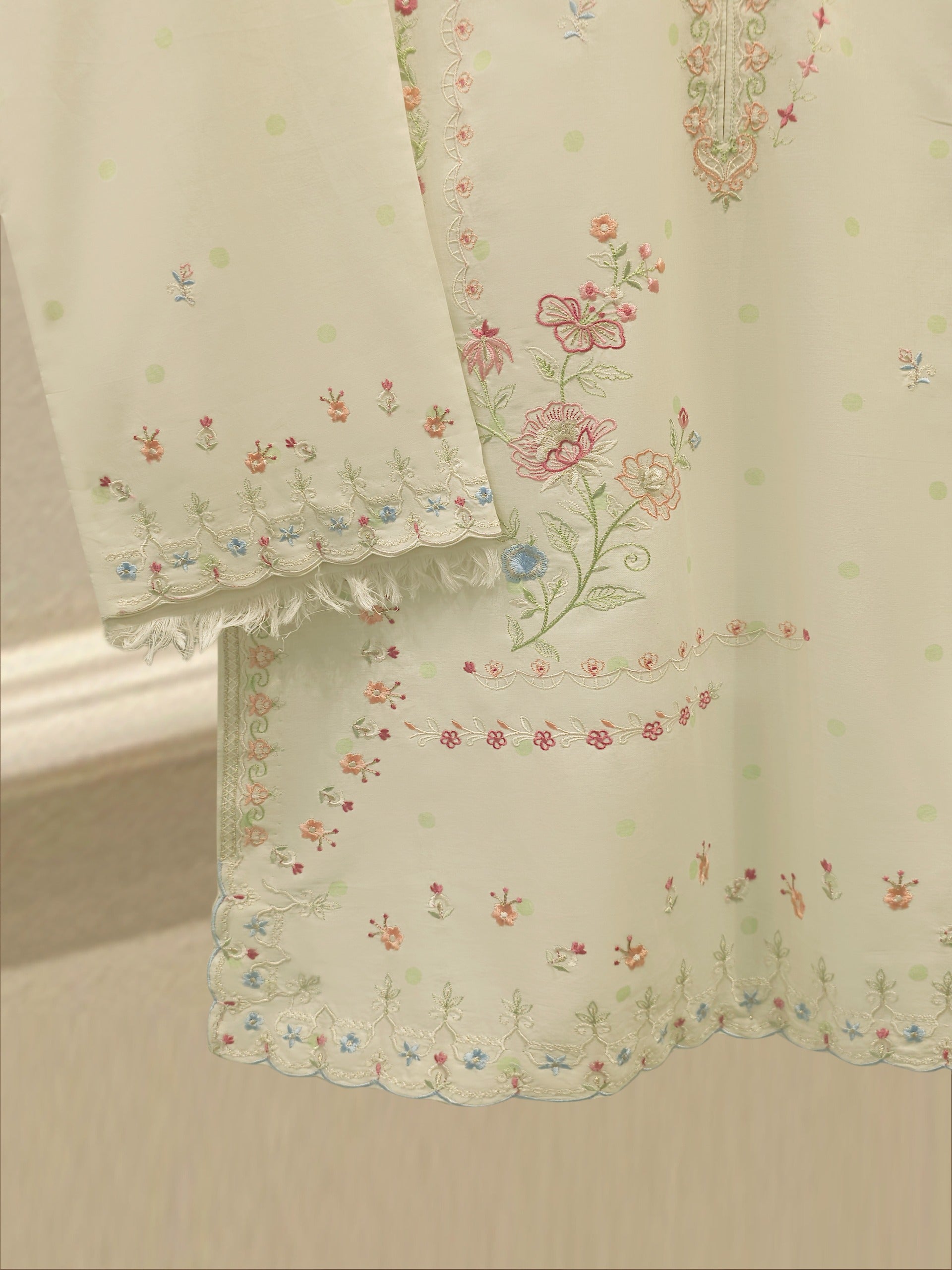 2 Piece - Embroidered Cambric Suit S114824