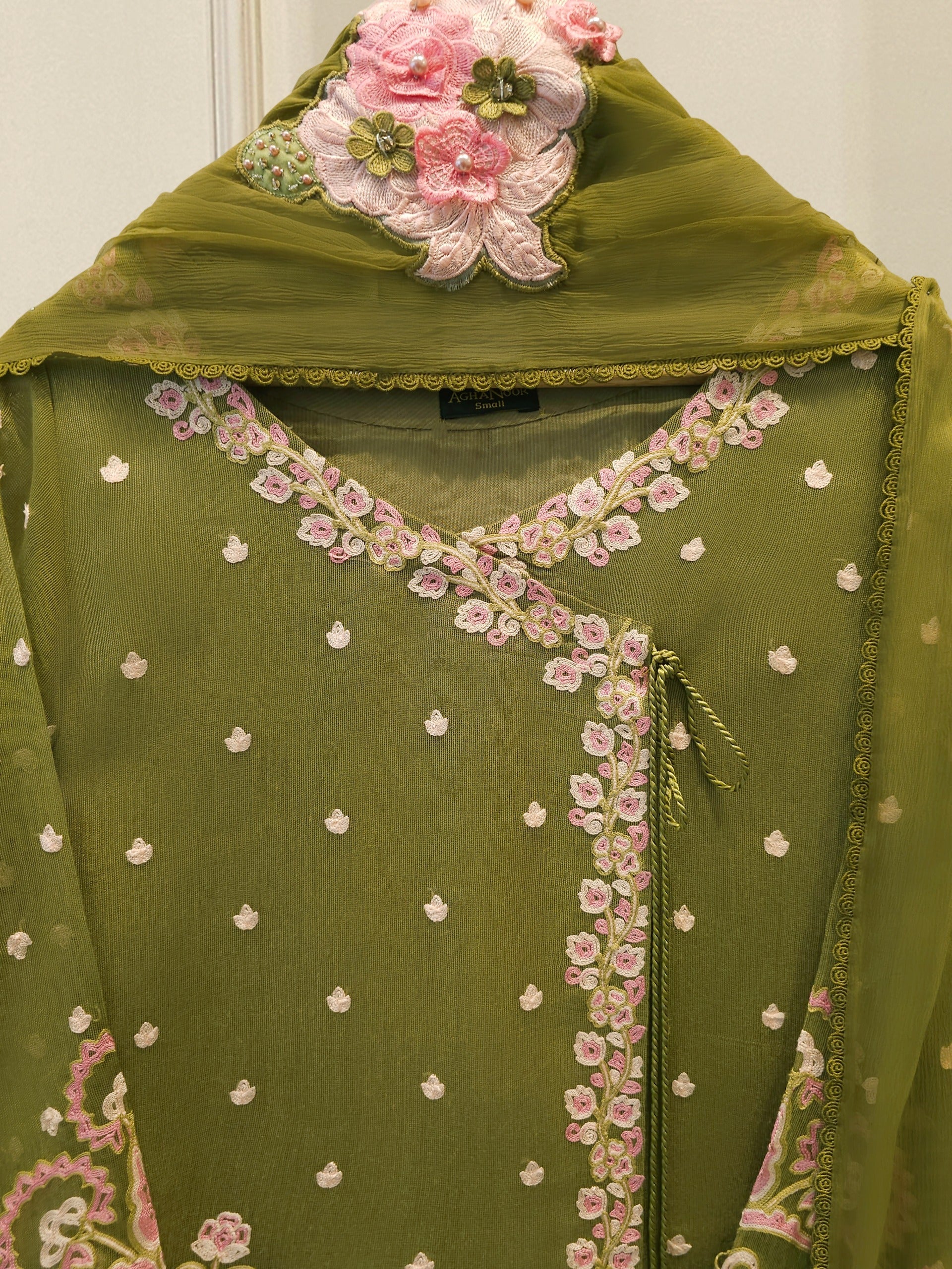 3 Piece - Pure Embroidered Cotton Net Suit S114765