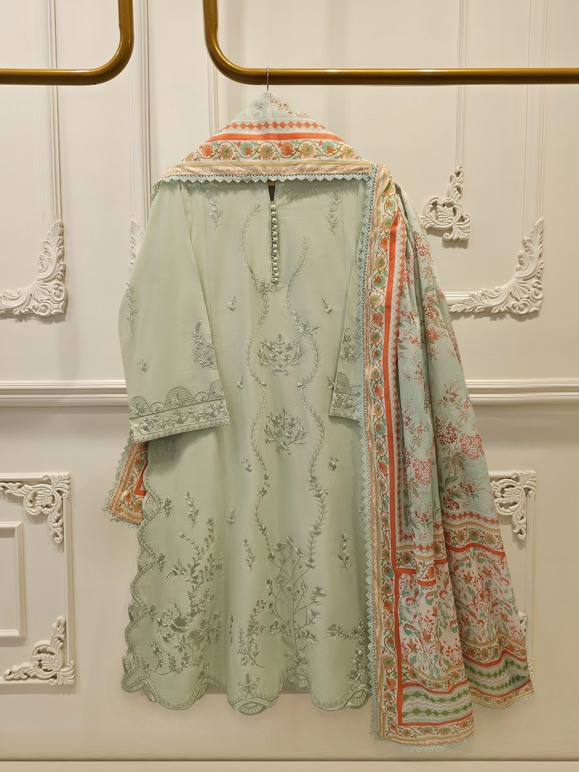 3 Piece - Embroidered Cambric Suit S114854