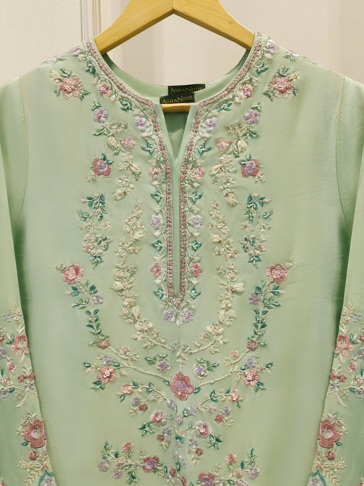Pure Embroidered Sheesha Silk Shirt S114943