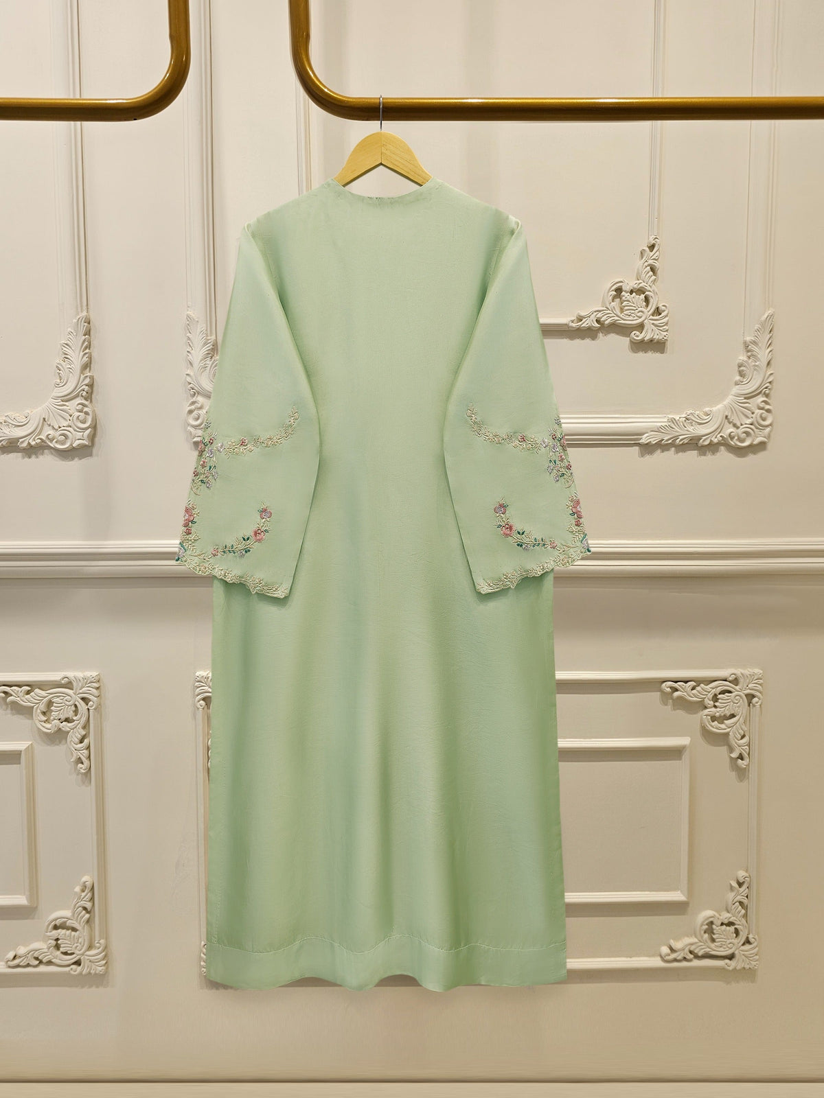 Pure Embroidered Sheesha Silk Shirt S114943
