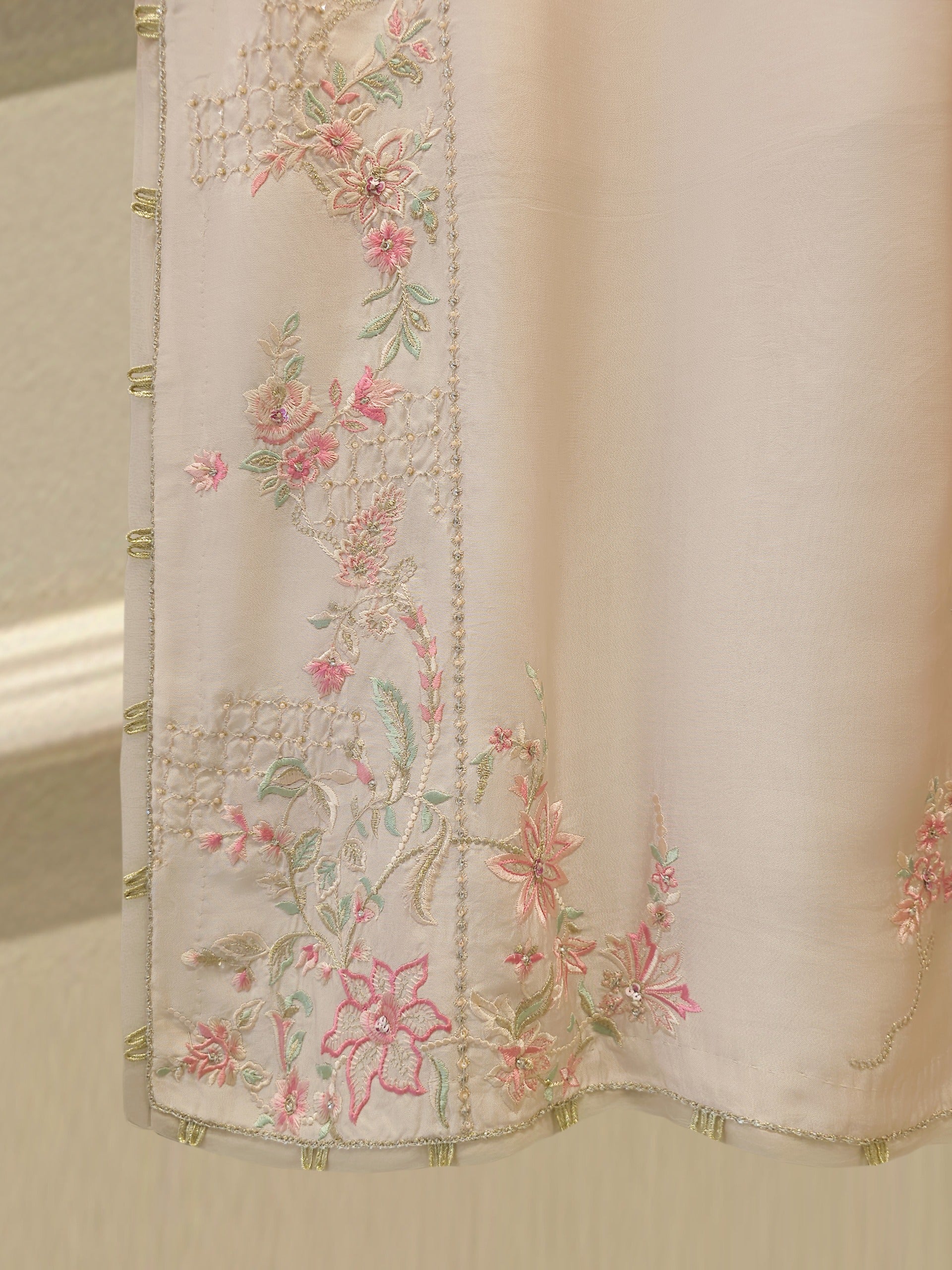 3 Piece- Pure  Shisha Silk Embroidered Suit S114948