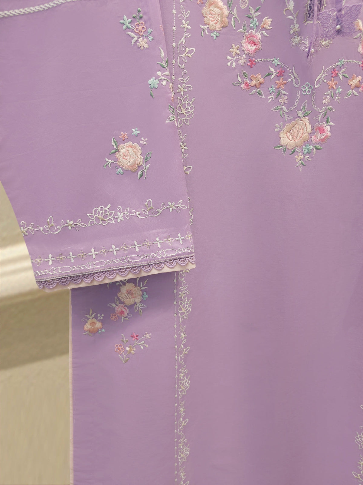 2 Piece - Embroidered Cambric Suit S115007