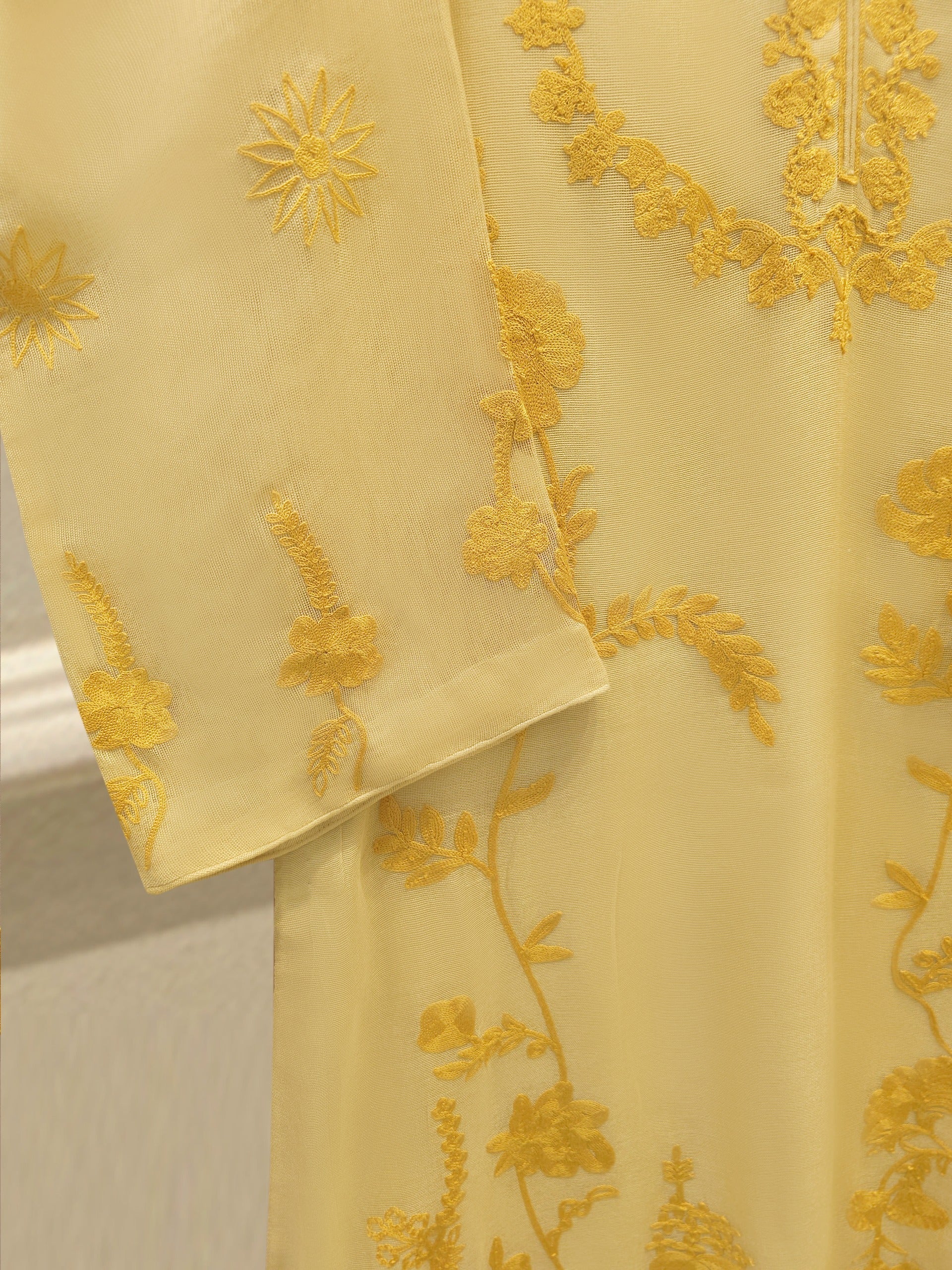 3 Piece - Pure Embroidered Cotton Net Suit S114819
