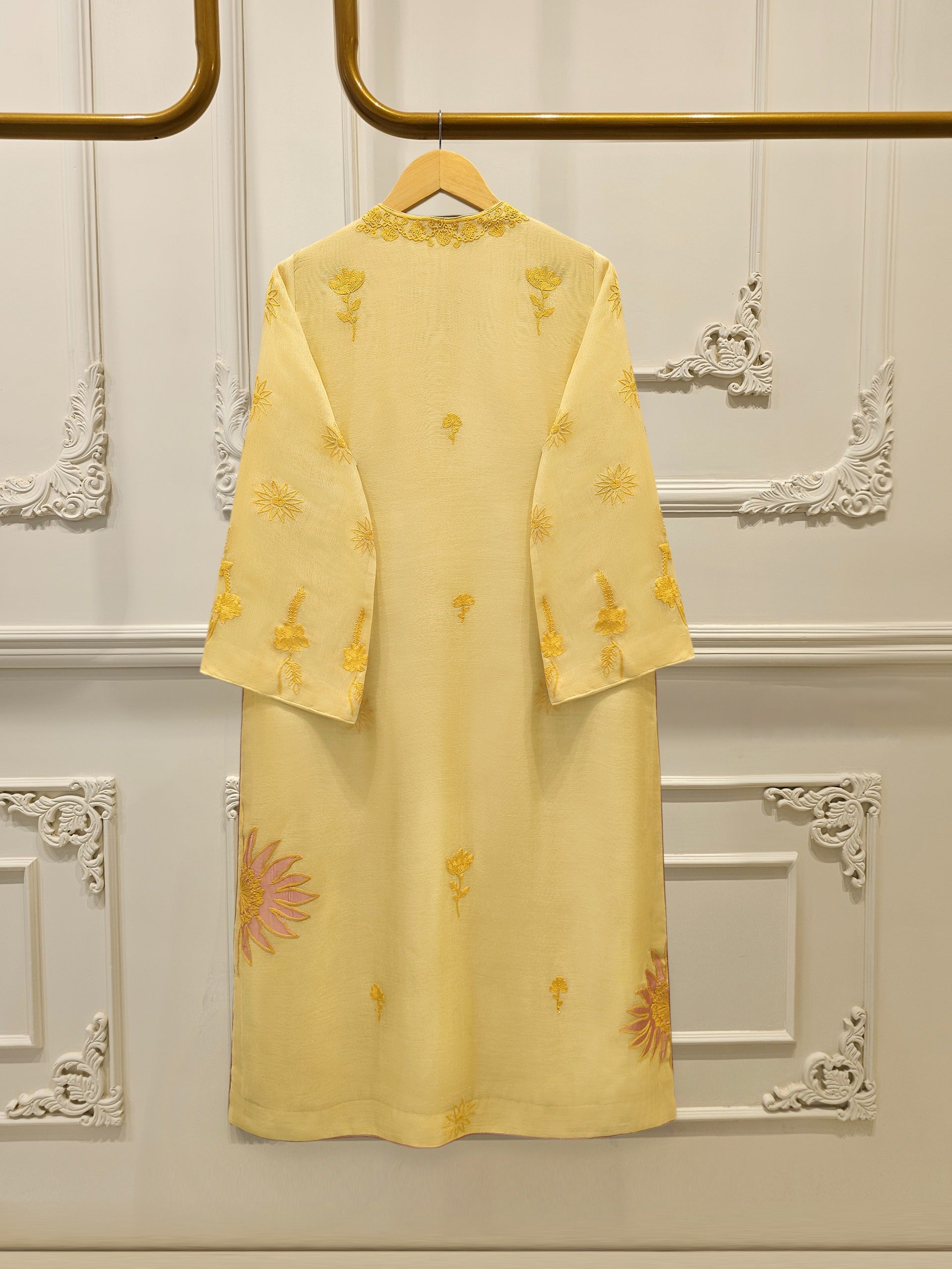 3 Piece - Pure Embroidered Cotton Net Suit S114819