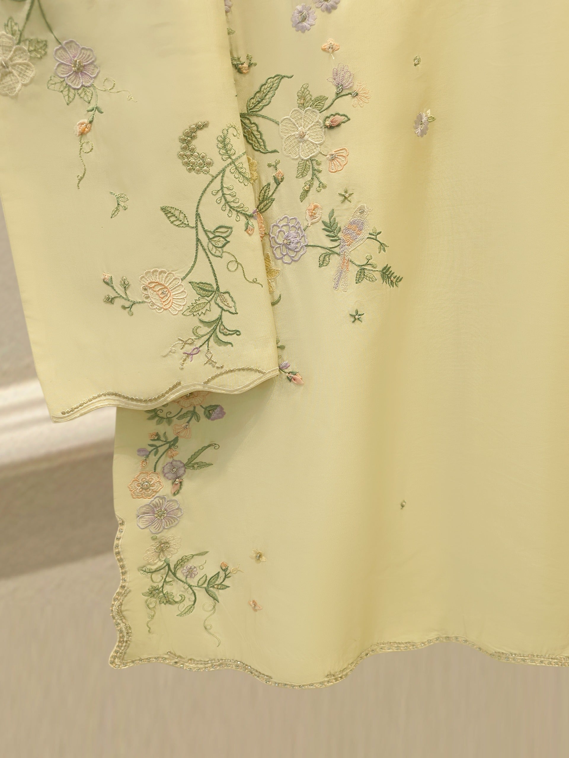 2 Piece - Embroidered Shesha Silk suit WS00388