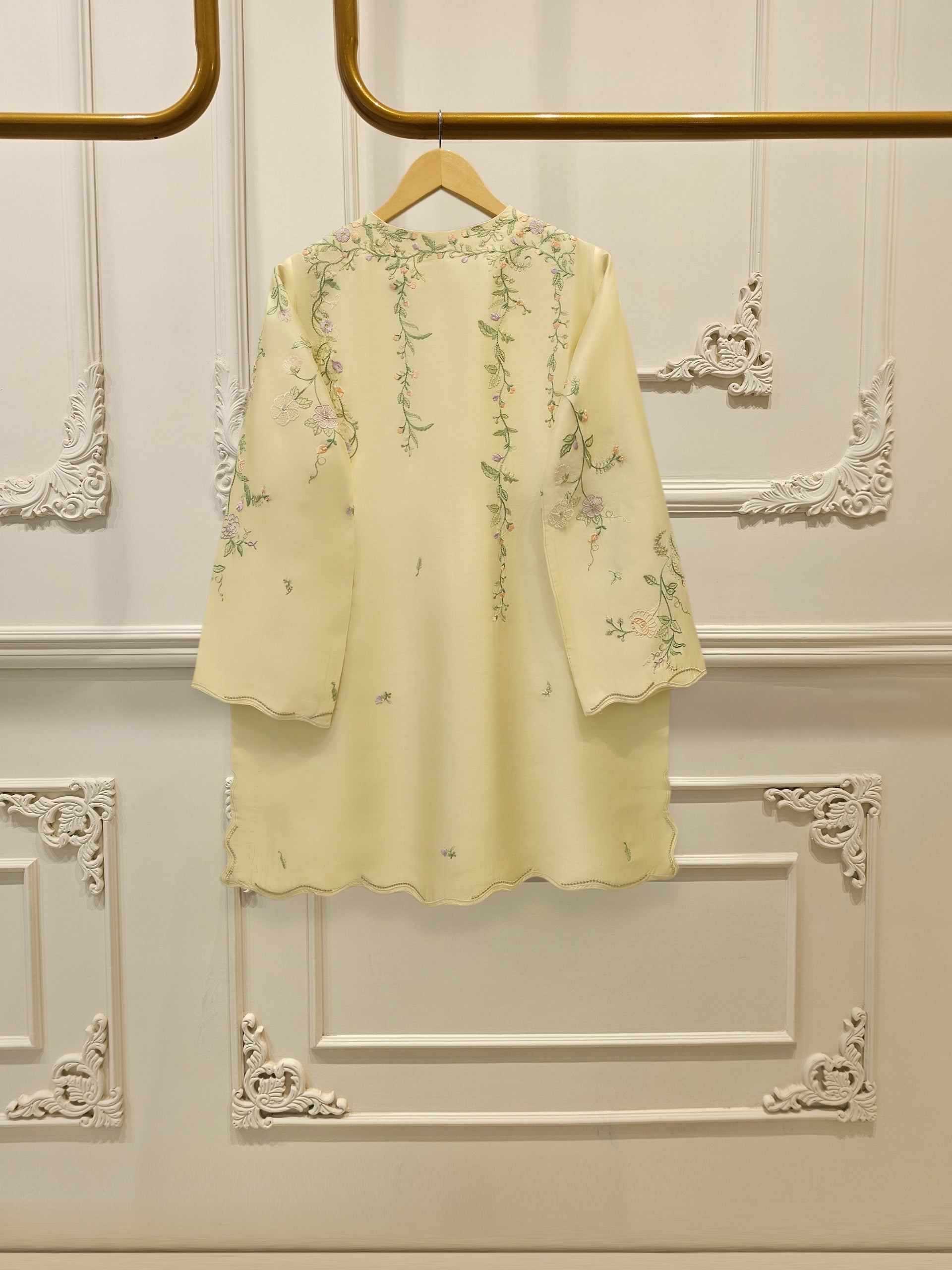 2 Piece - Embroidered Shesha Silk suit WS00388
