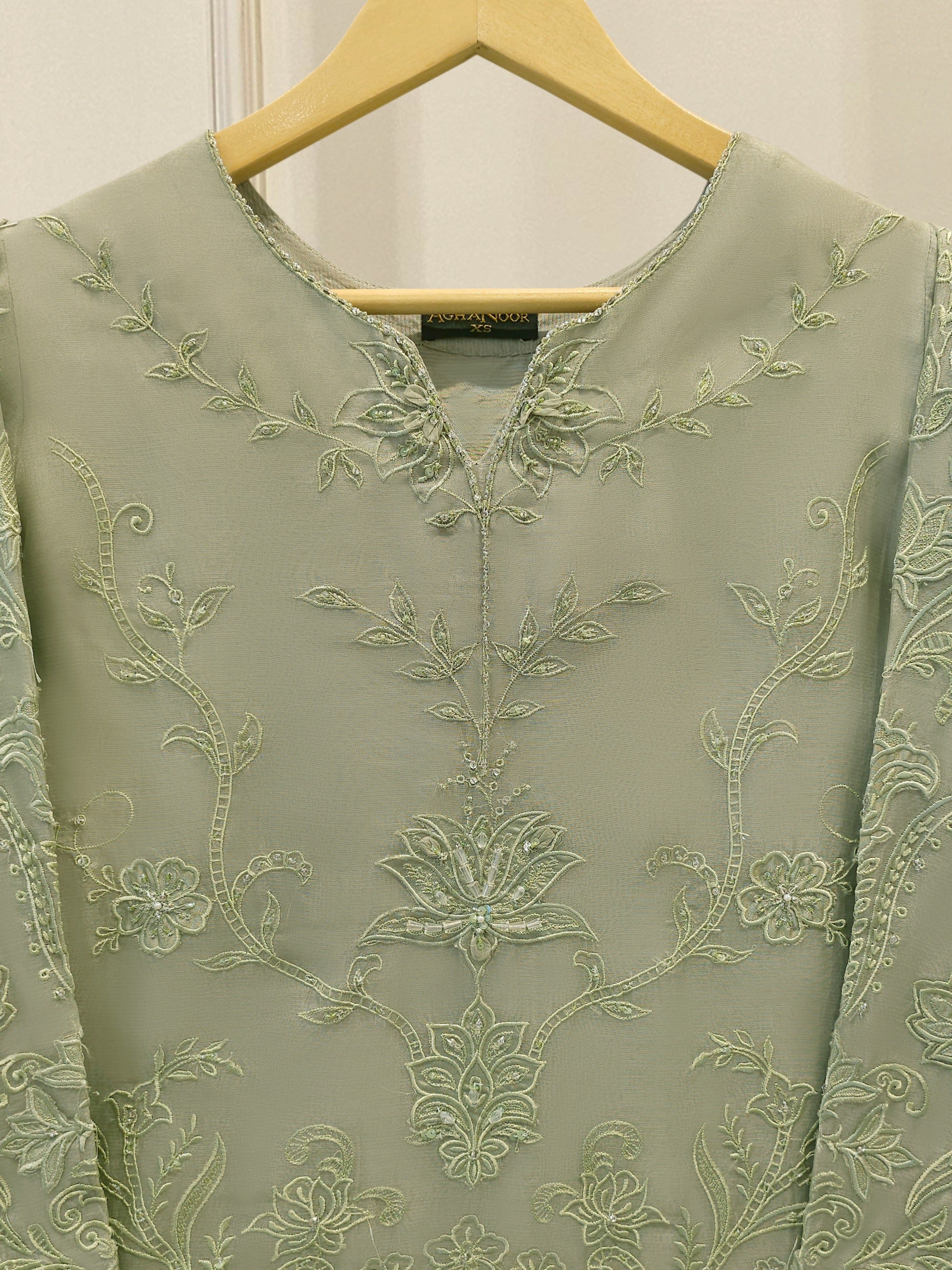 2 Piece - Pure Organza Embroidered Suit S115016