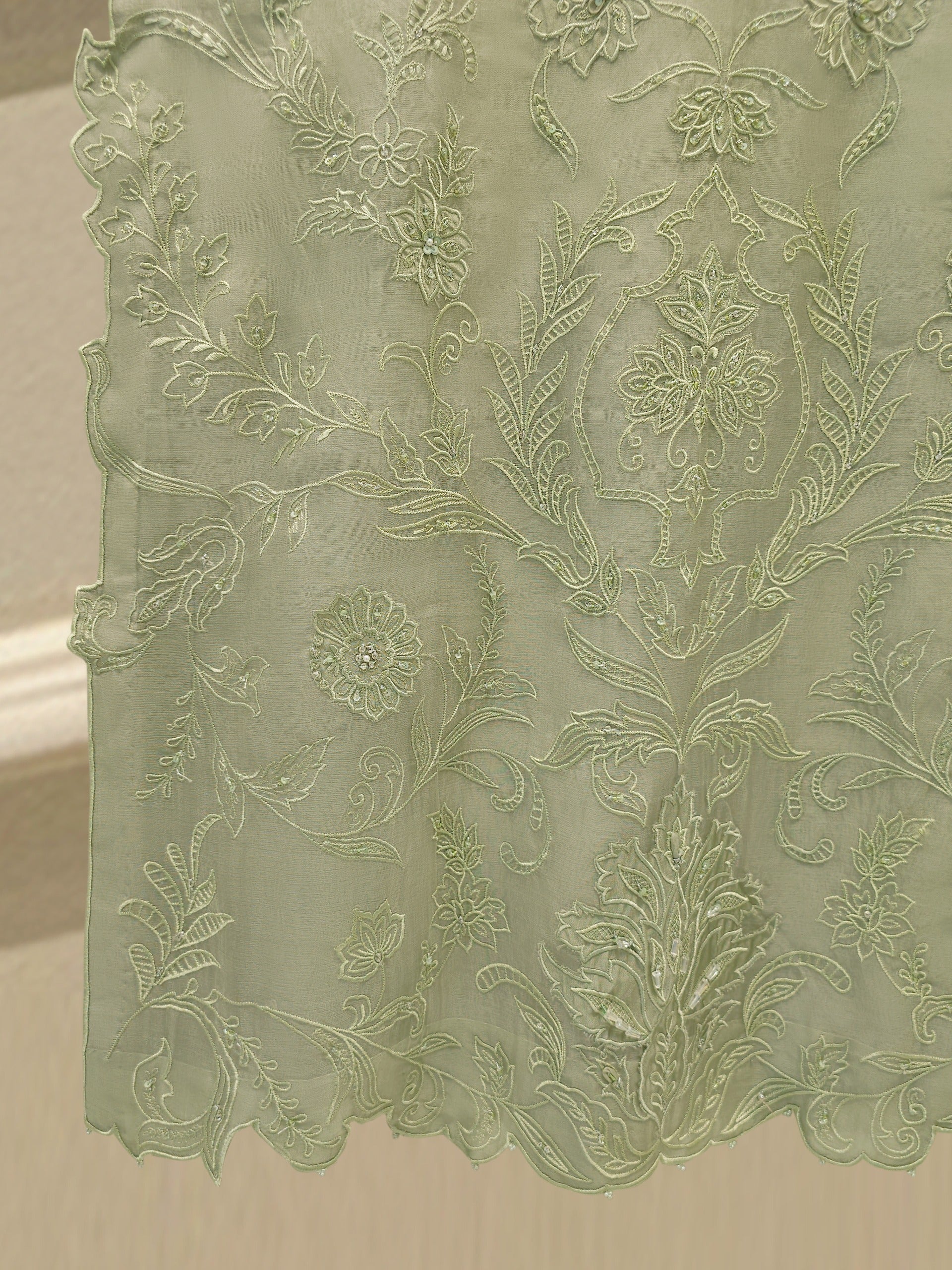 2 Piece - Pure Organza Embroidered Suit S115016