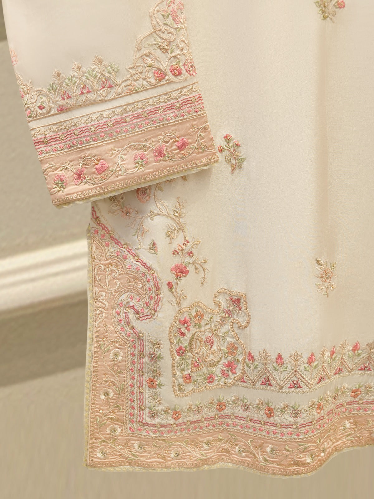 3 Piece- Pure  Sheesha Silk Embroidered Suit S115086