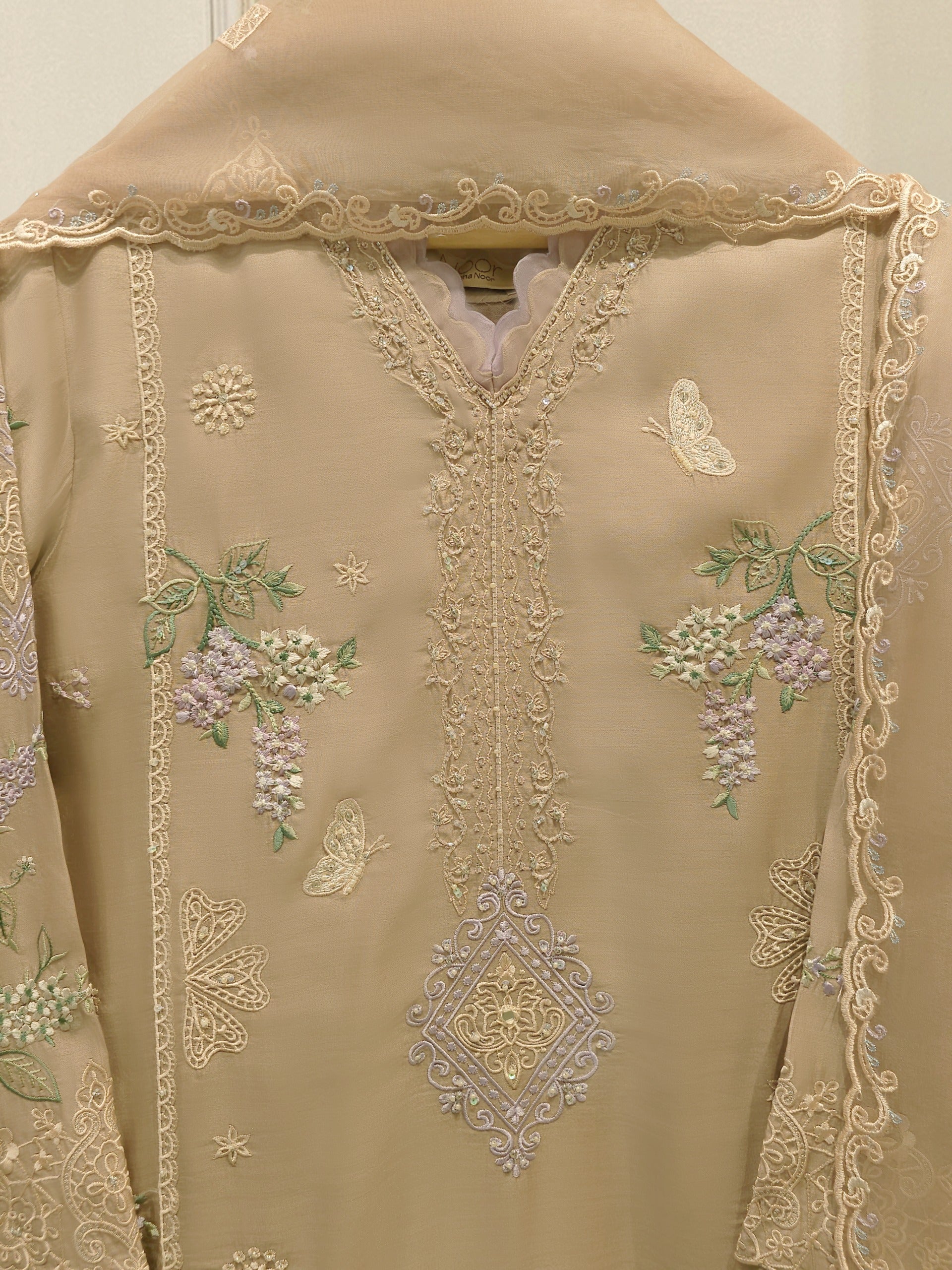 3 Piece - Embroidered Khadi Silk Suit WS00395