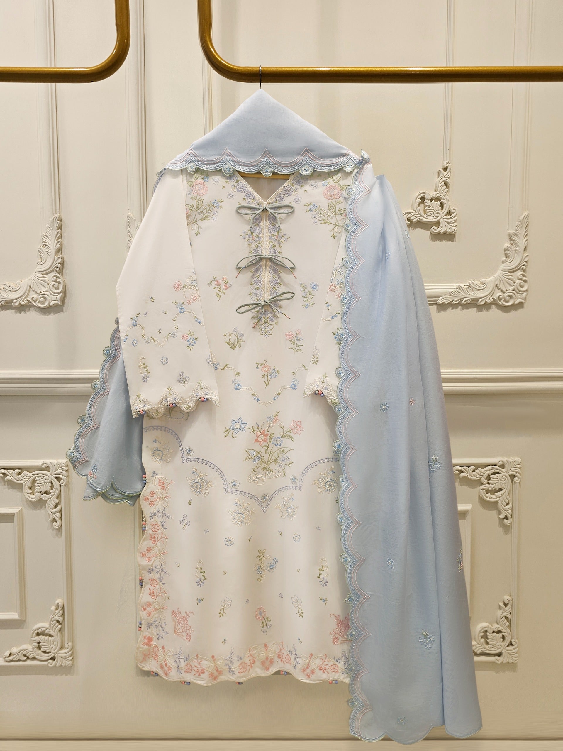 2 Piece - Embroidered Cambric Suit S115146