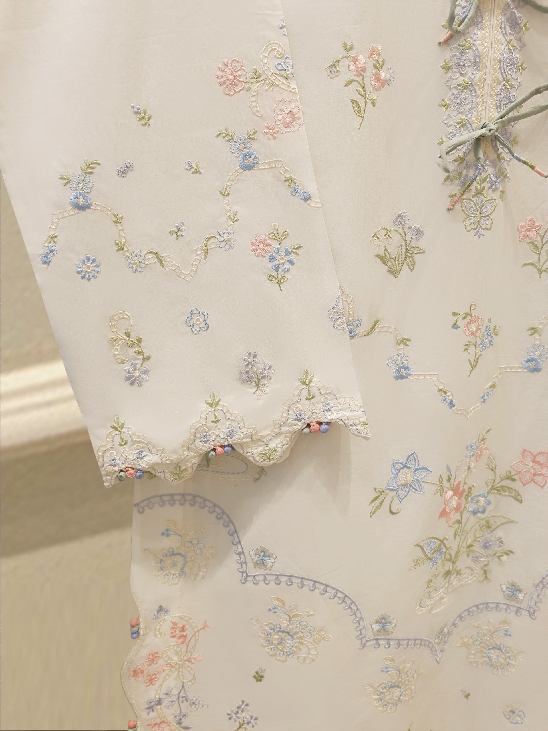2 Piece - Embroidered Cambric Suit S115146