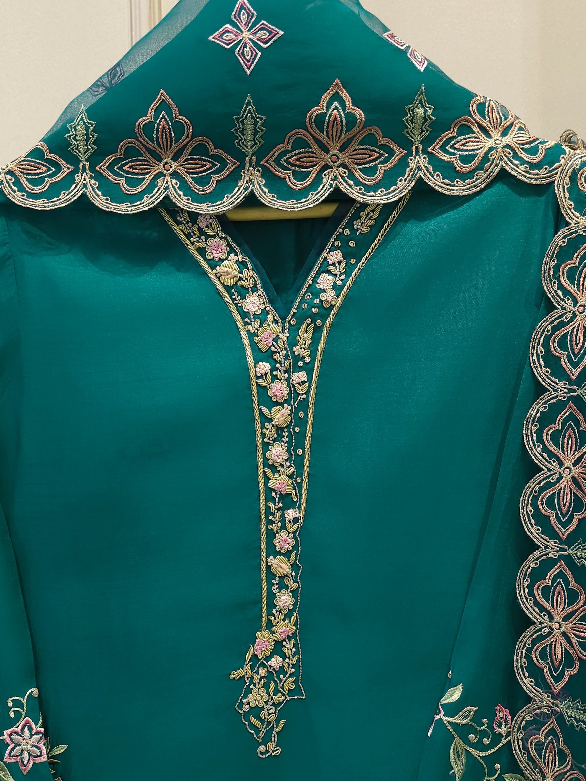2 Piece - Pure Khaddi Silk Embroidered  Suit S115176