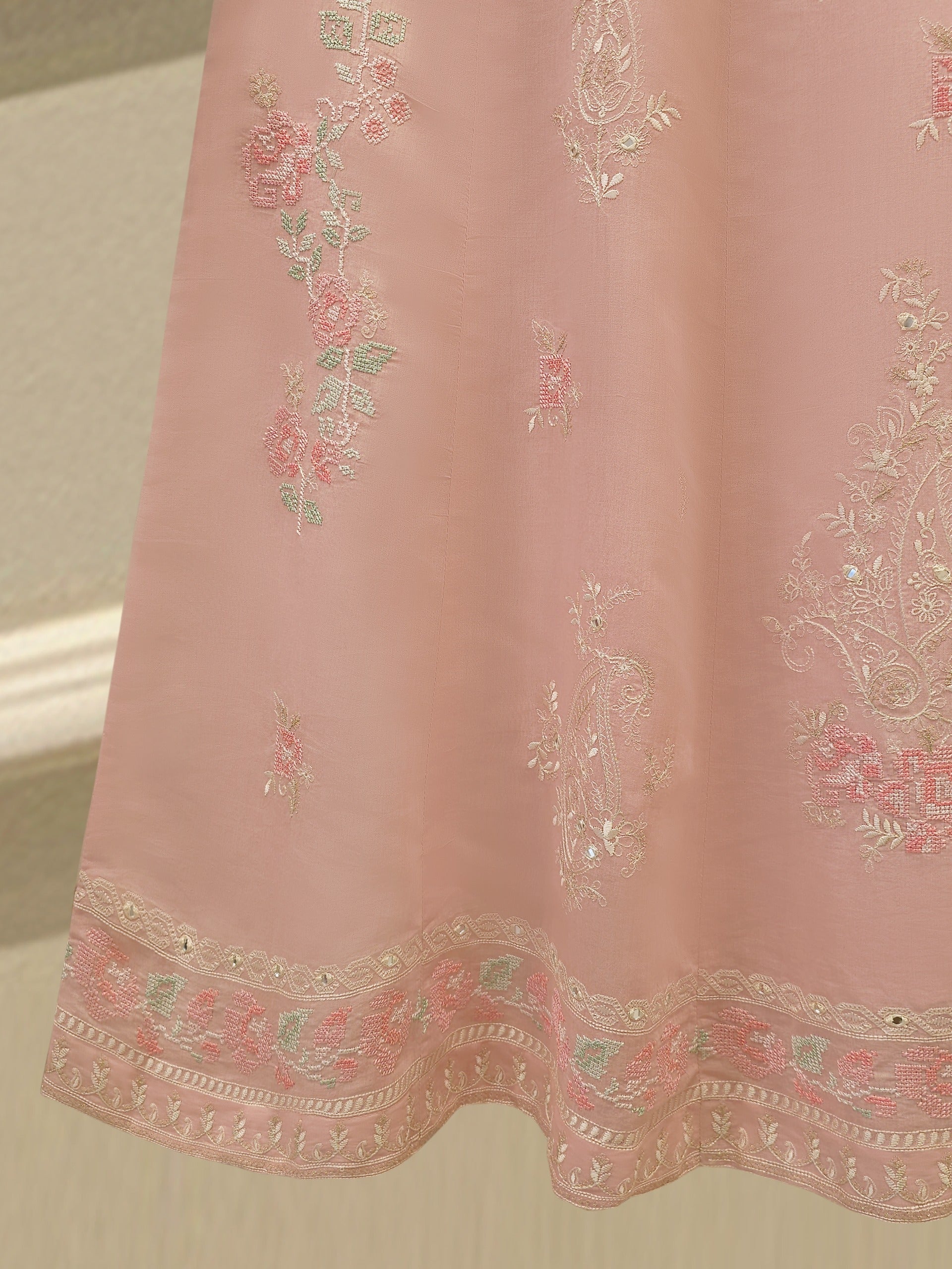 3 Piece - Embroidered Khadi Silk Suit WS00403