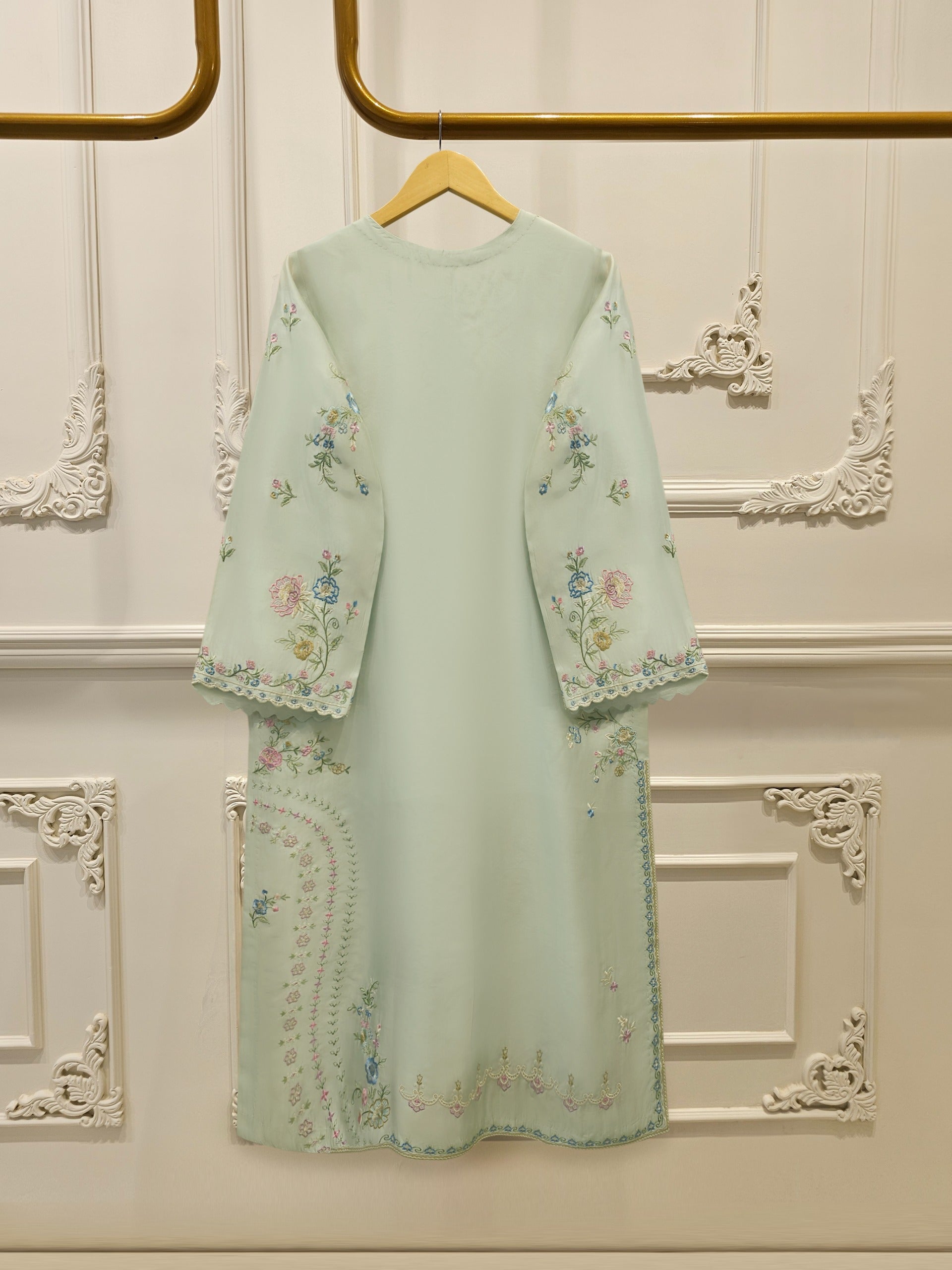 2 Piece- Pure Sheesha Silk Embroidered Suit S115229