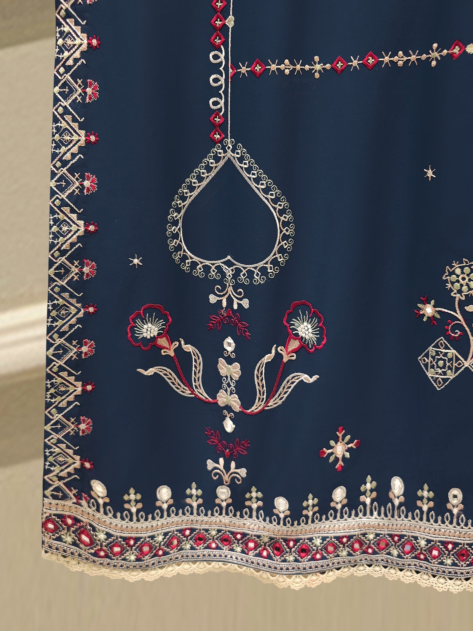3 Piece - Embroidered Cambric Suit S115249