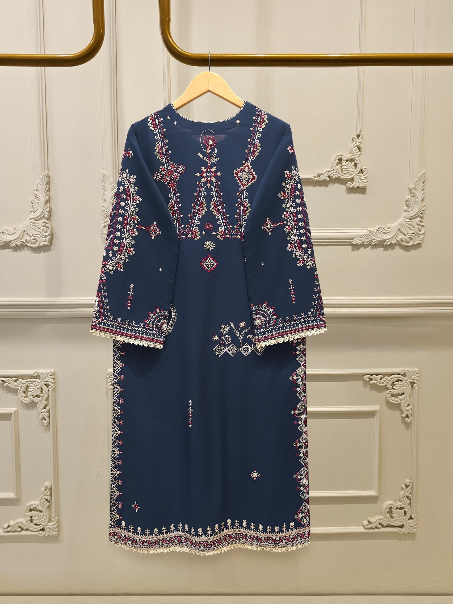 3 Piece - Embroidered Cambric Suit S115249