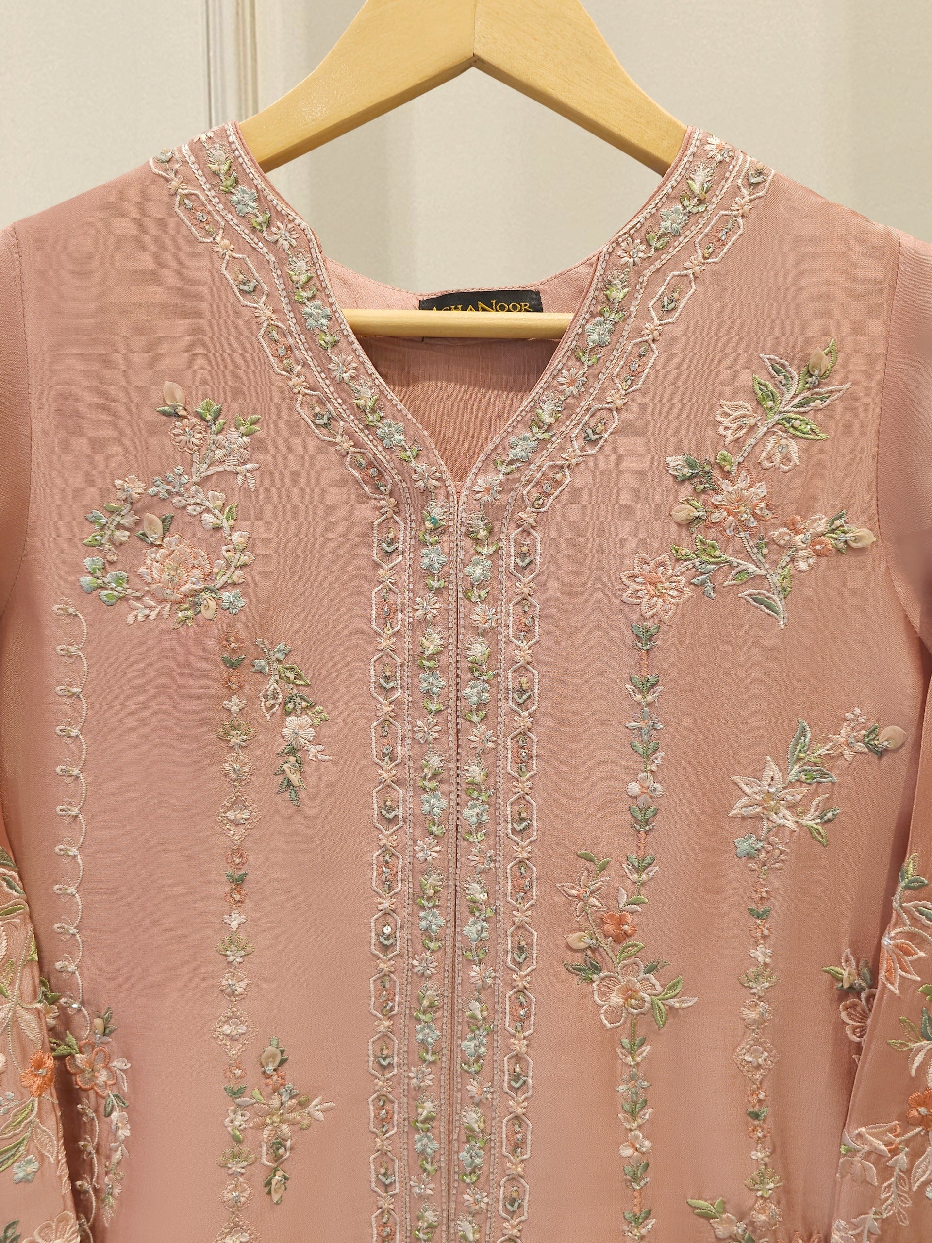 2 Piece- Pure Sheesha Silk Embroidered Suit S115260