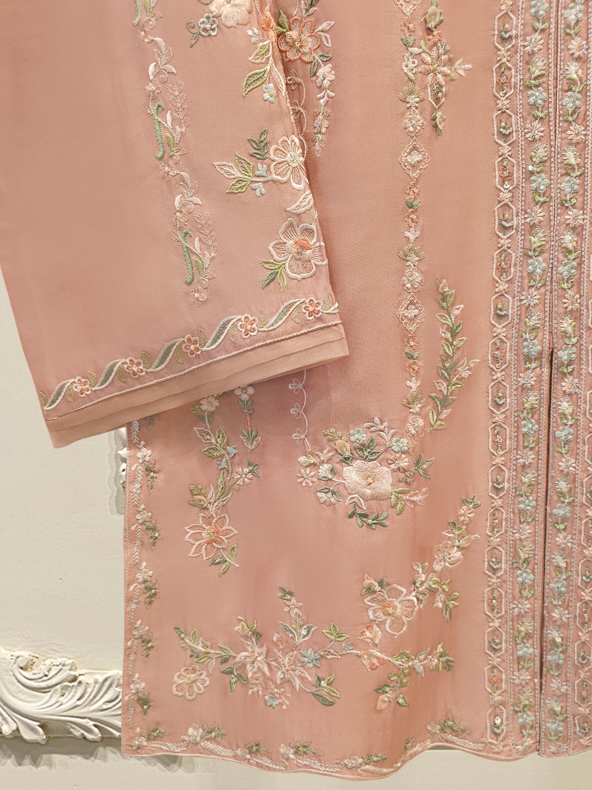 2 Piece- Pure Sheesha Silk Embroidered Suit S115260