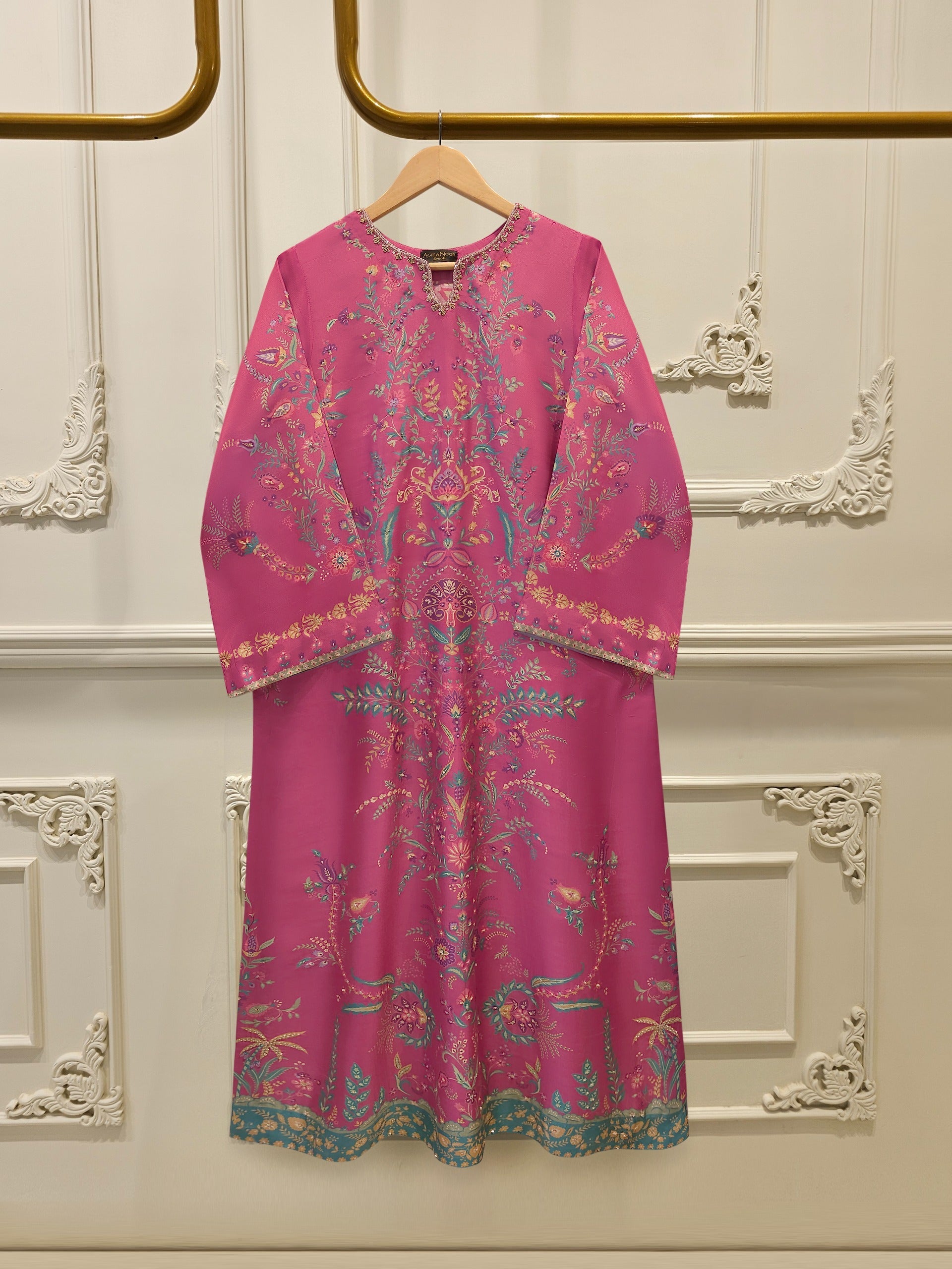 2-Piece Pure Printed Silk Suit with Khadi Silk Pants S115259