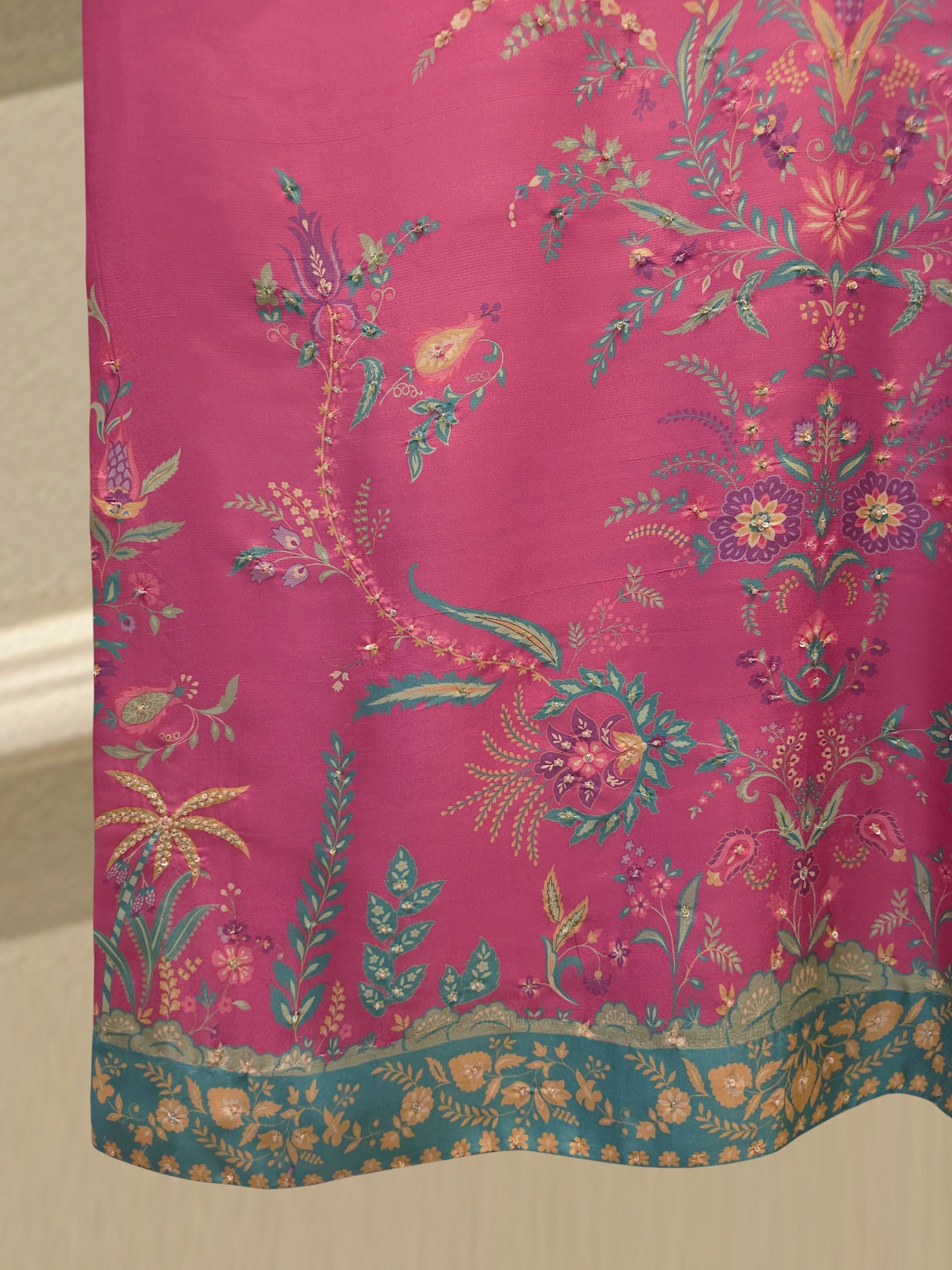 2-Piece Pure Printed Silk Suit with Khadi Silk Pants S115259
