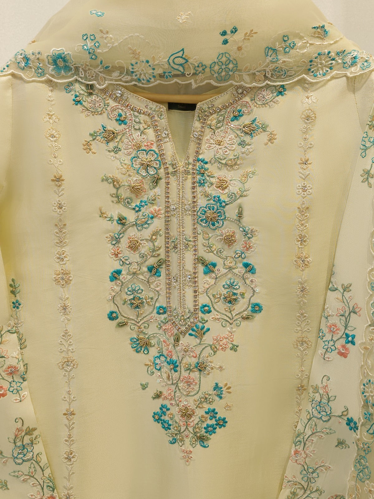 3 Piece- Pure  Sheesha Silk Embroidered Suit S115406