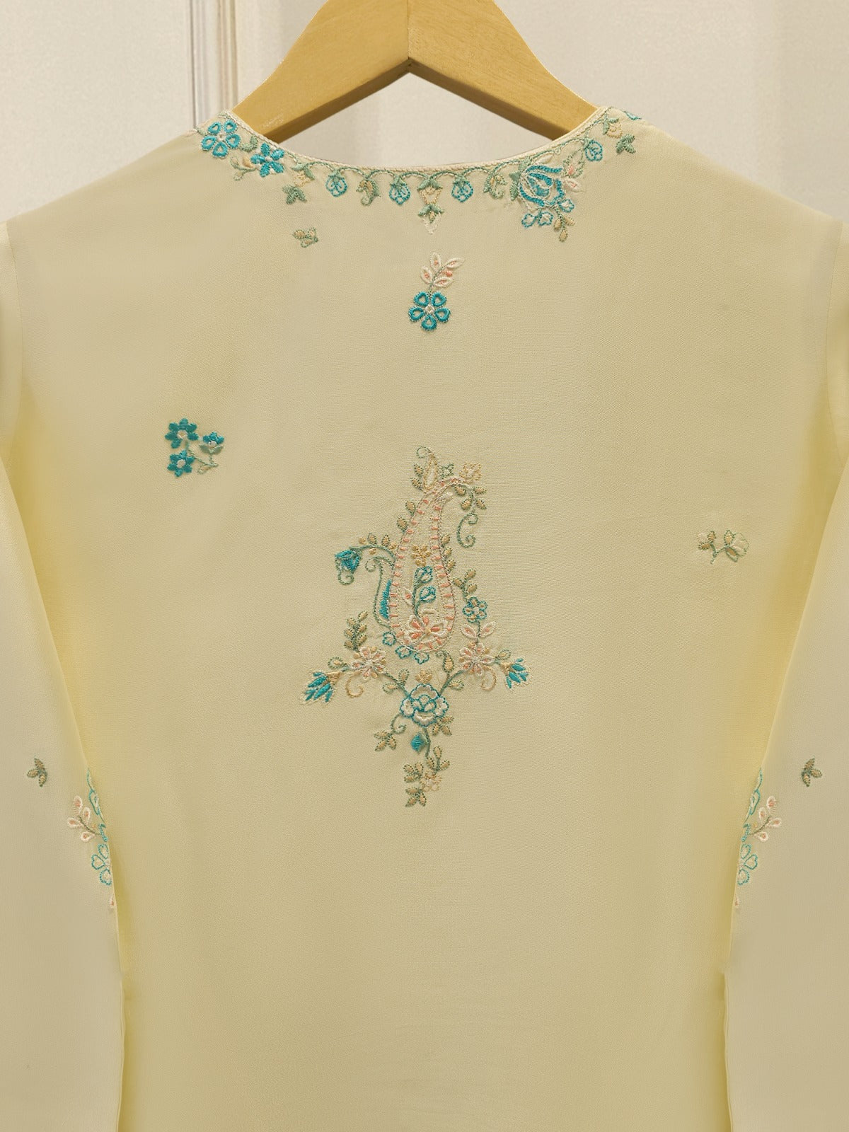 3 Piece- Pure  Sheesha Silk Embroidered Suit S115406