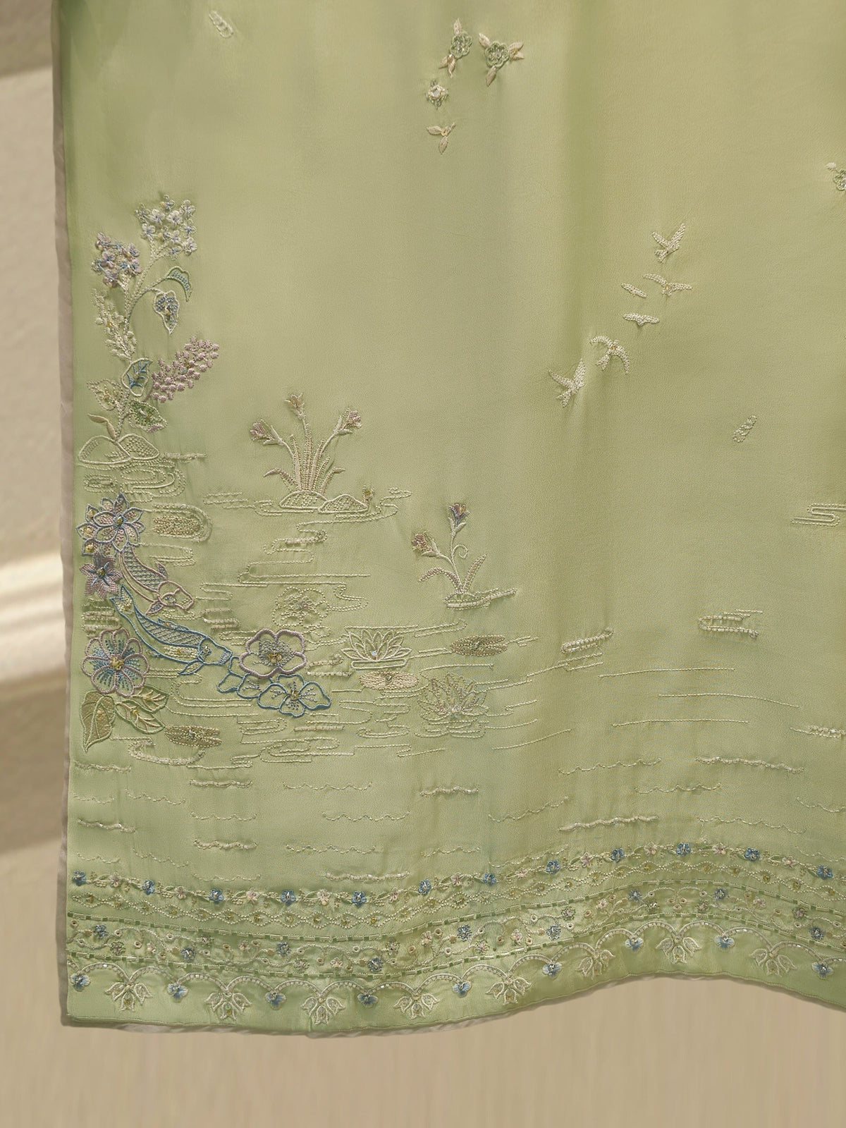 2 Piece- Pure Sheesha Silk Embroidered Suit S115408
