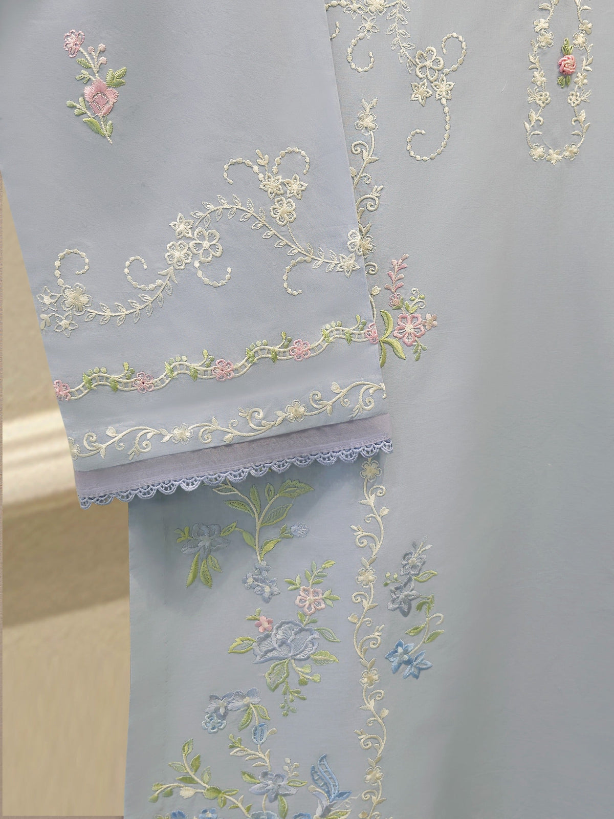 2 Piece - Embroidered Cambric Suit S115387