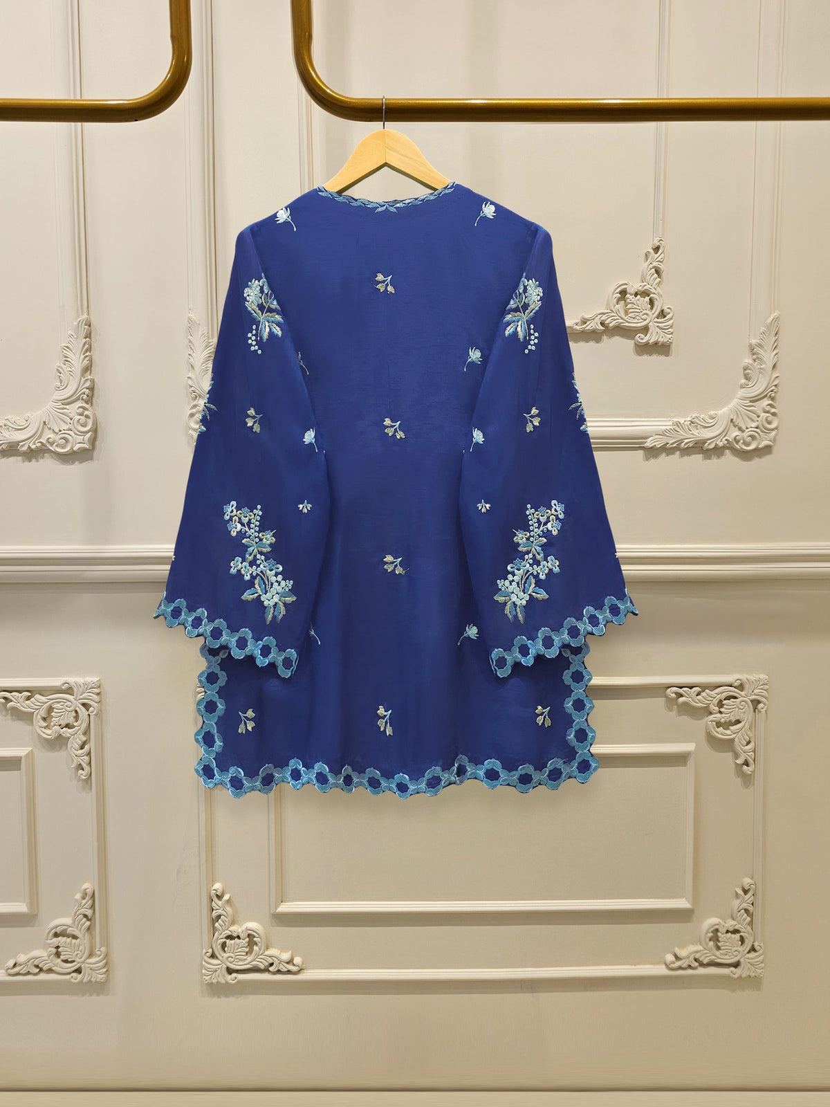3 Piece- Pure Korean Silk Embroidered Suit S115538